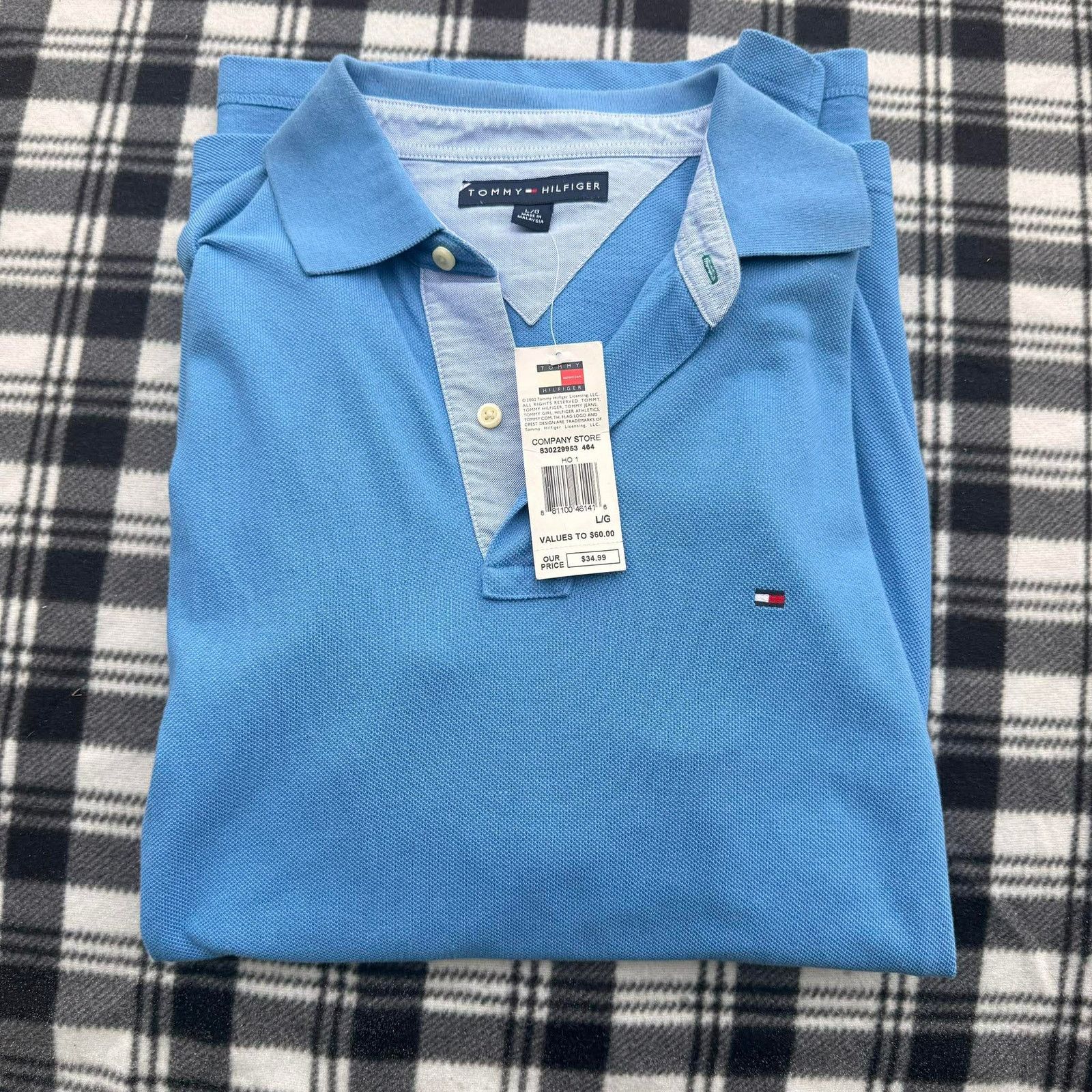 Tommy Hilfiger NWT Tommy Hilfiger Long Sleeve Polo Shirt Light Blue Size US L / EU 52-54 / 3 - 1 Thumbnail