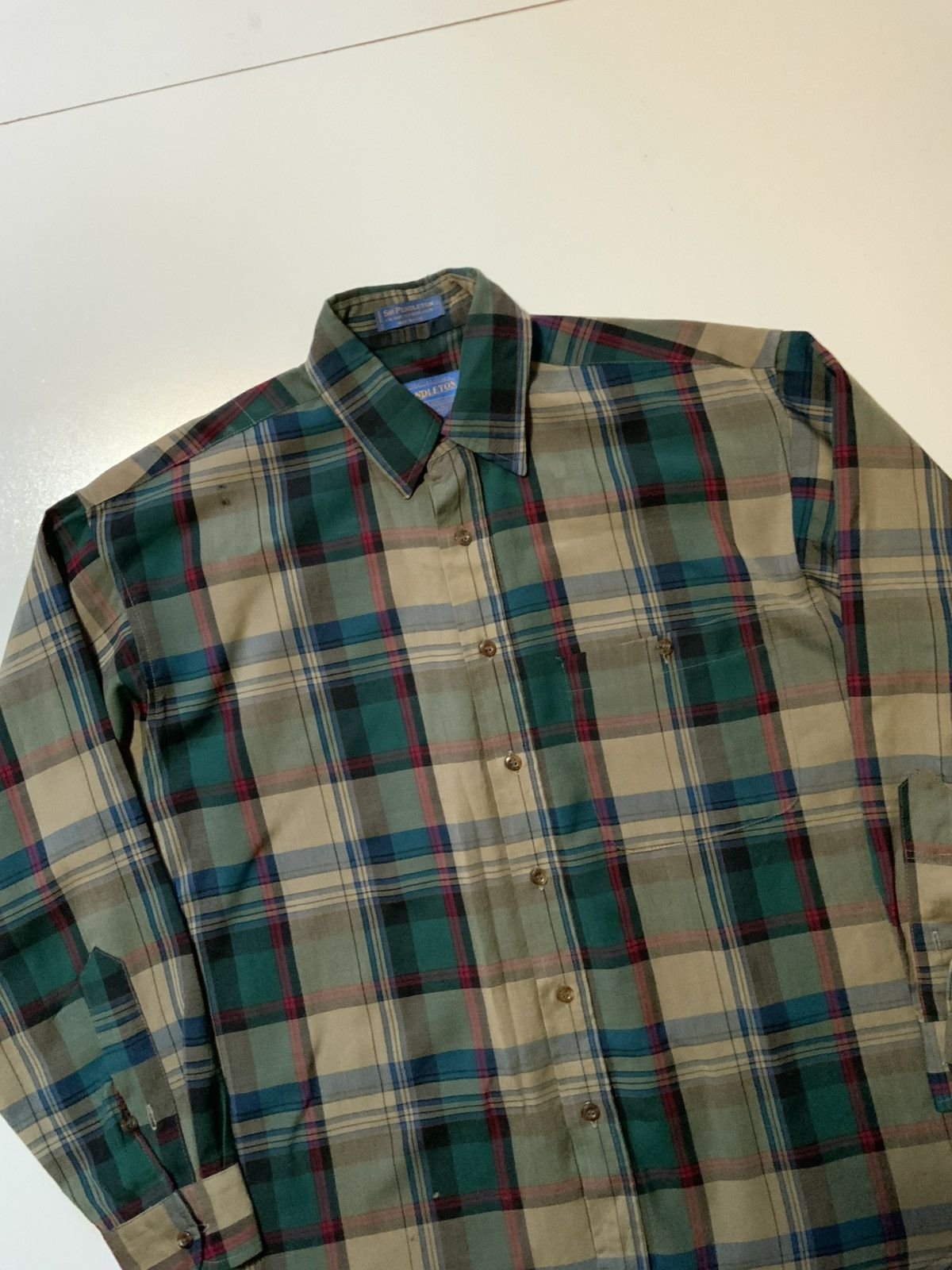 Pendleton Sir Pendleton Worsted Wool Check Plaid L/S Button Shirt Size US M / EU 48-50 / 2 - 3 Thumbnail