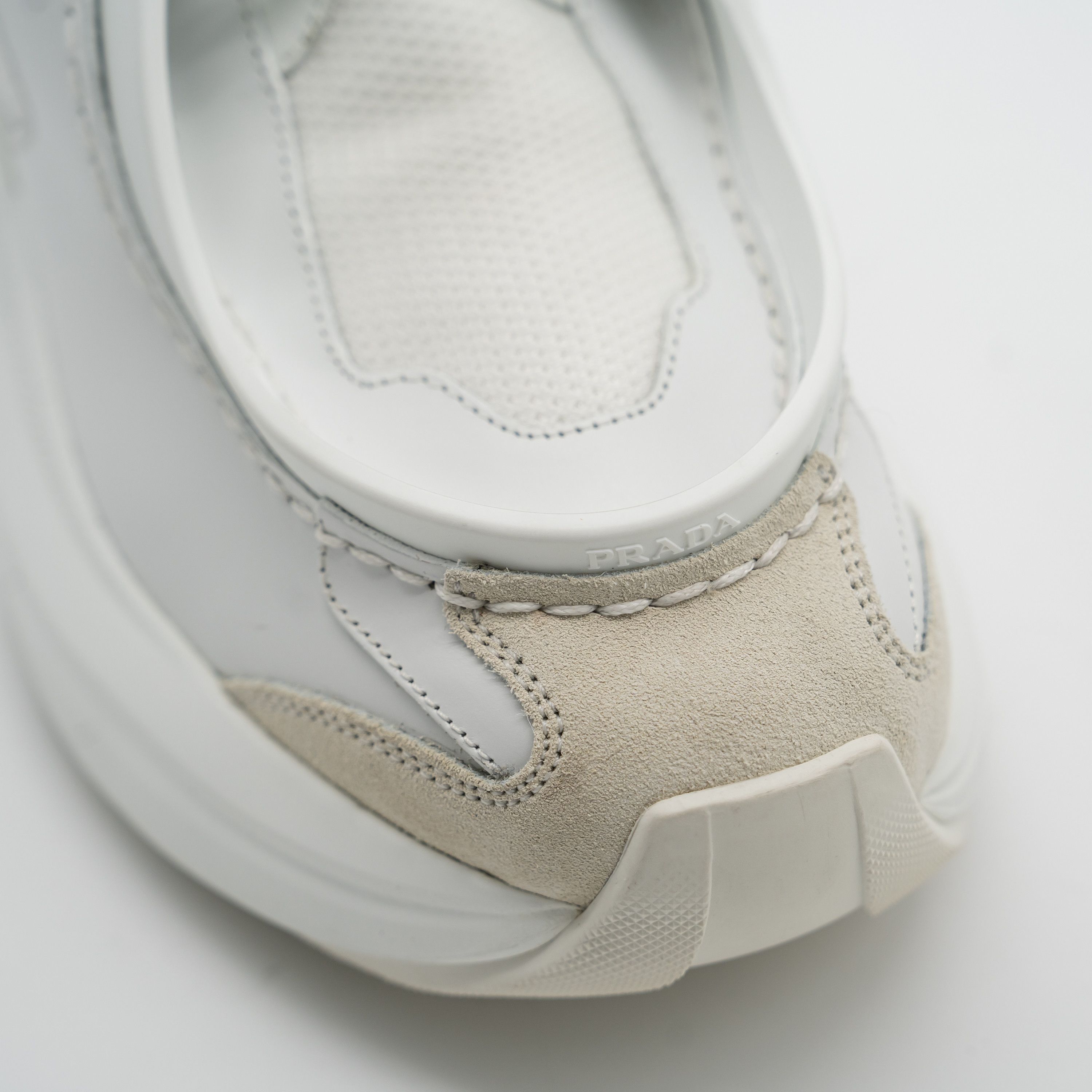 Prada 9.5uk 10.5 US Prada Systeme Leather Sneakers White Size US 10.5 / EU 43-44 - 7 Thumbnail