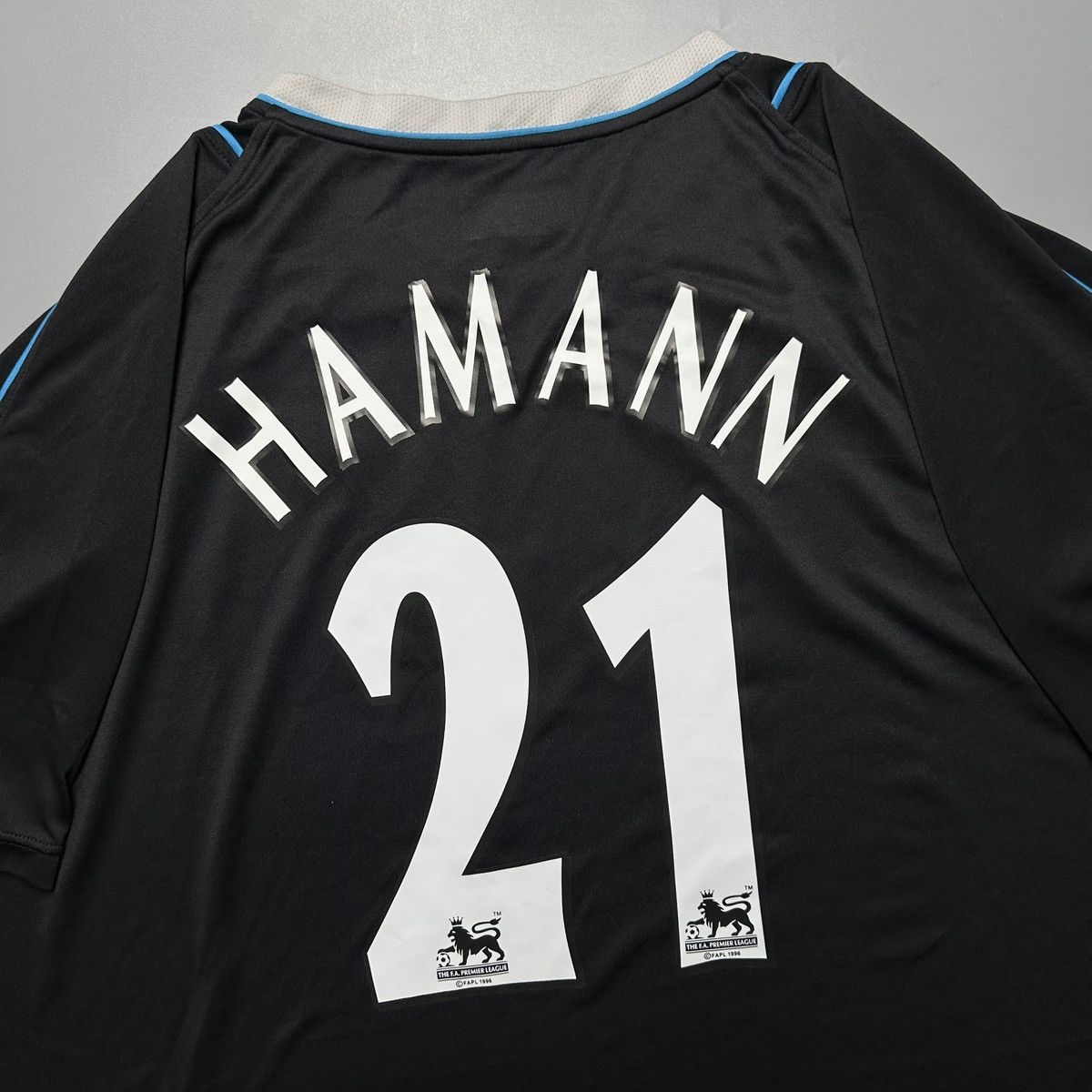 Reebok MAN CITY REEBOK 2005/2006 FOOTBALL AWAY JERSEY #21 HAMANN Size US XXL / EU 58 / 5 - 7 Thumbnail