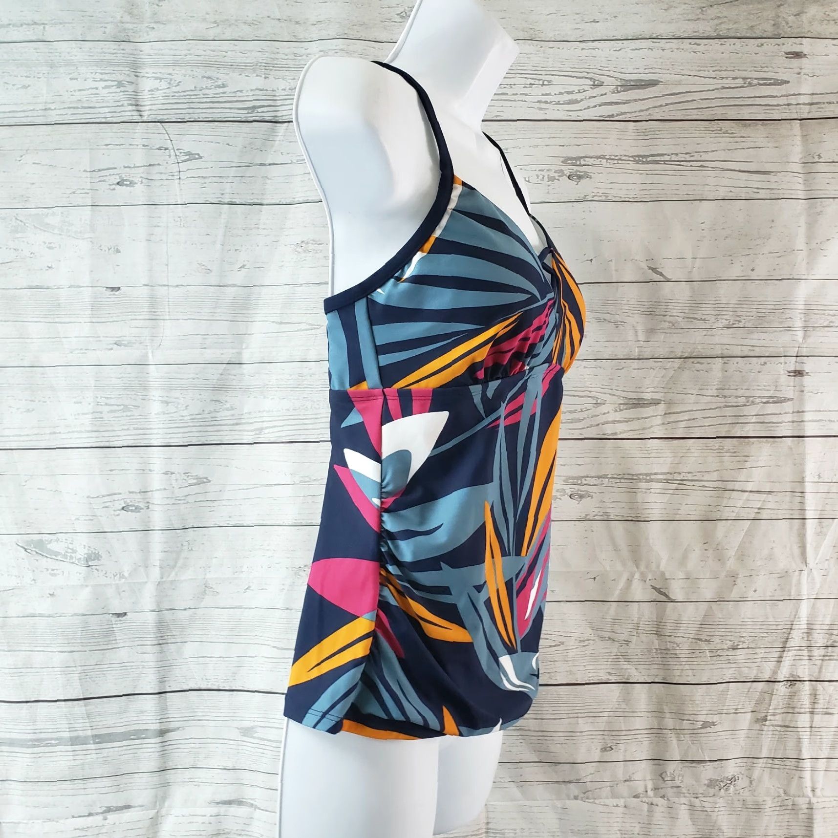 Vintage Kona Sol Tankini Top Womens Small Blue Pink Adjustable Straps Navy? Size S / US 4 / IT 40 - 3 Thumbnail