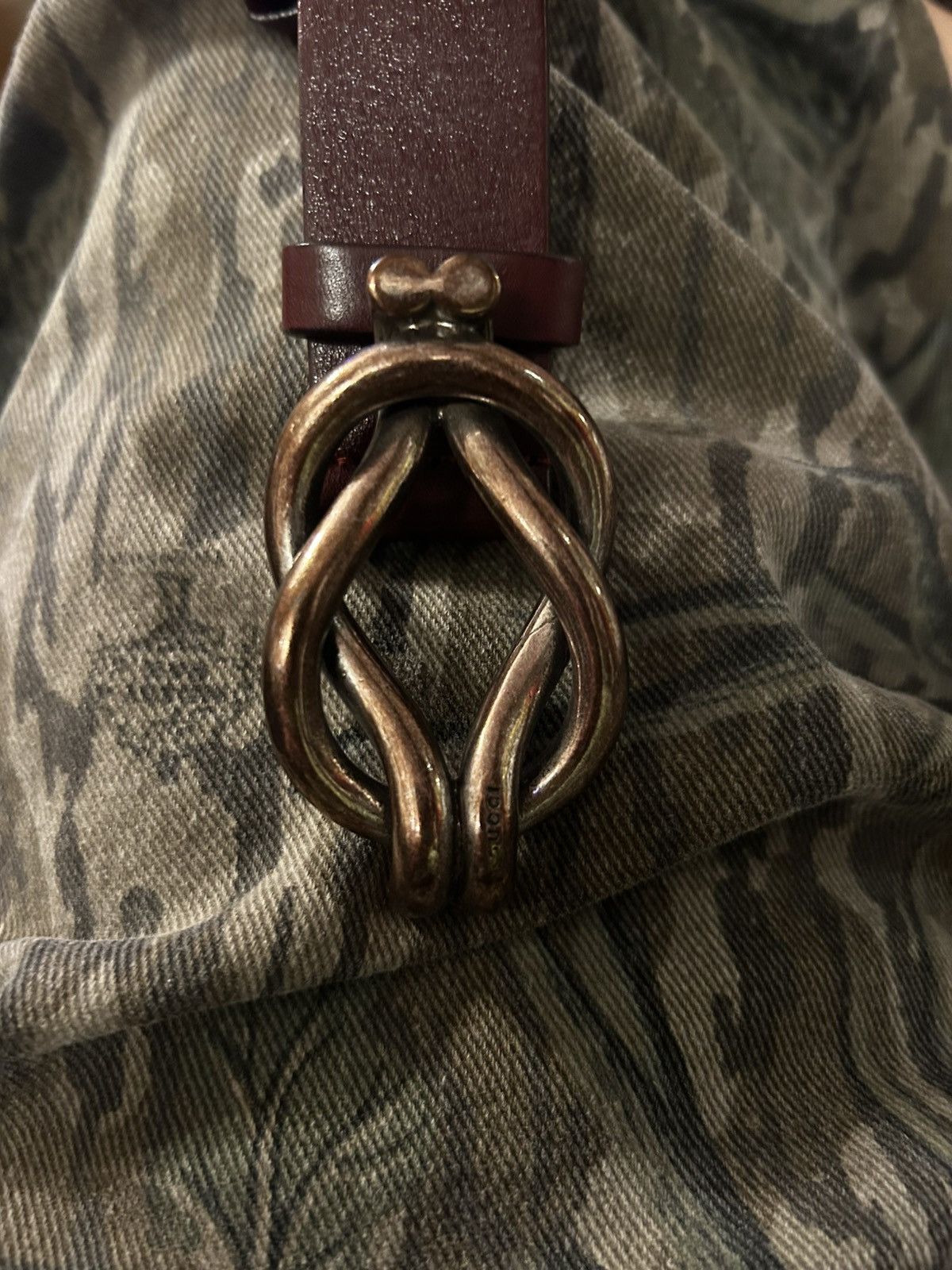 Gucci GUCCI vintage Calfskin Knotted-Buckle Belt Size 40 - 7 Thumbnail
