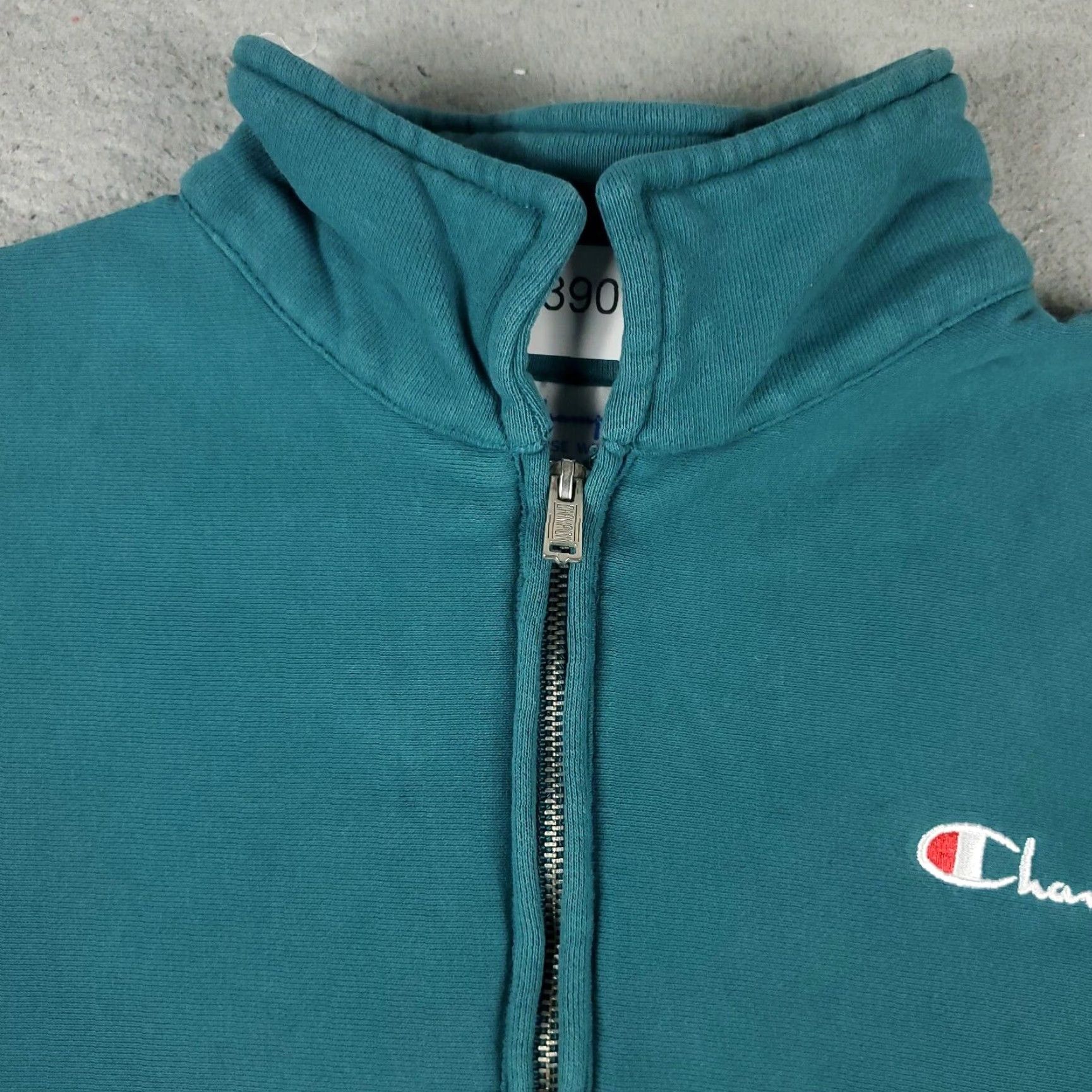 Champion Mens Champion Sweater Medium Teal 1/4 Zip Pullover Size US M / EU 48-50 / 2 - 2 Thumbnail