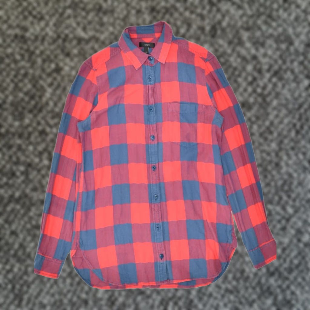 J.Crew VINTAGE J. CREW Womens Shirt US 2 XS Red Check Cotton WD04 Size XS / US 0-2 / IT 36-38 - 1 Thumbnail