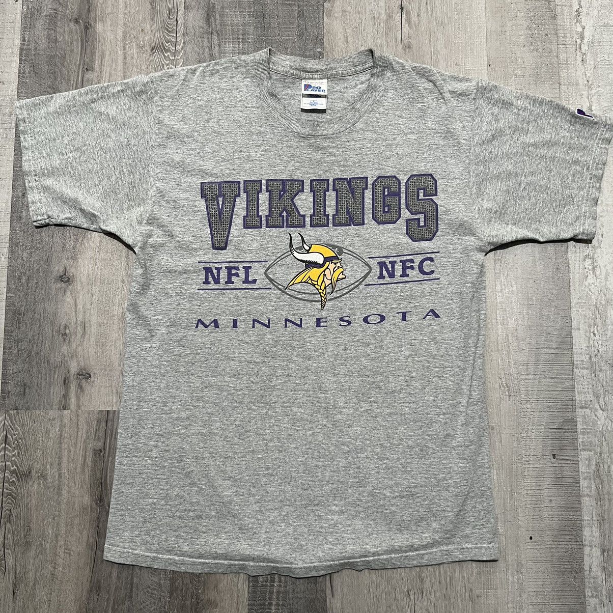 Pro Player × Vintage Pro Player Minnesota Vikings 90s Grey NFL Football T Shirt Size US L / EU 52-54 / 3 - 1 Thumbnail