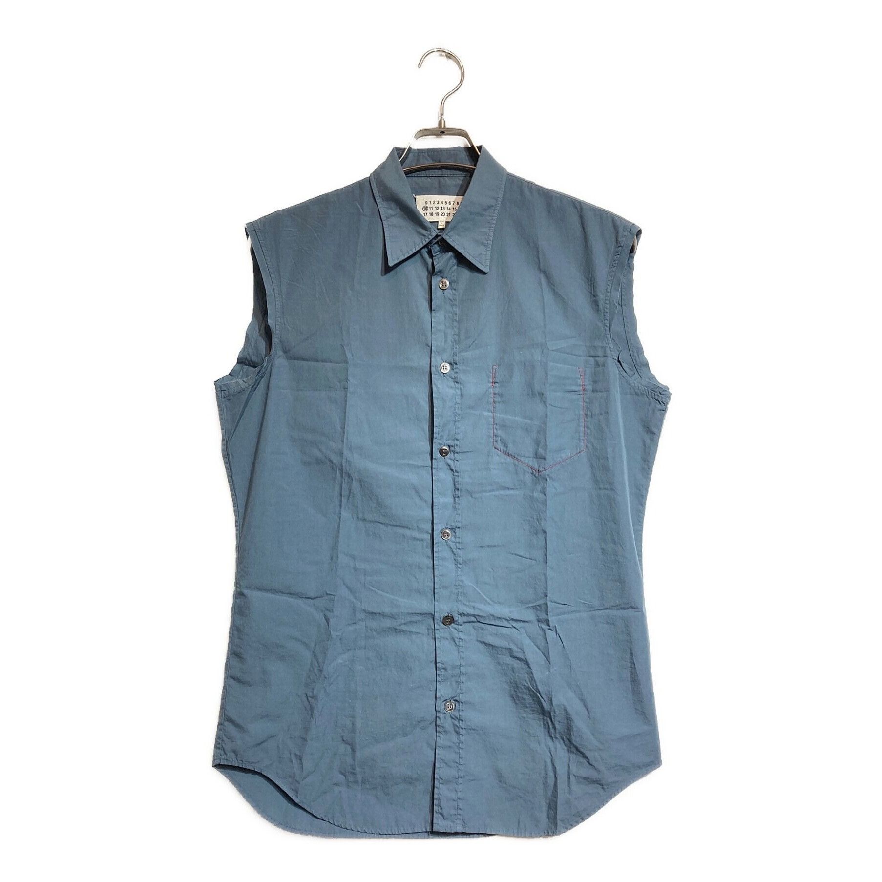 Maison Margiela Maison Margiela Cut-off sleeveless shirt Cotton Blue Size 39 Size US S / EU 44-46 / 1 - 1 Thumbnail