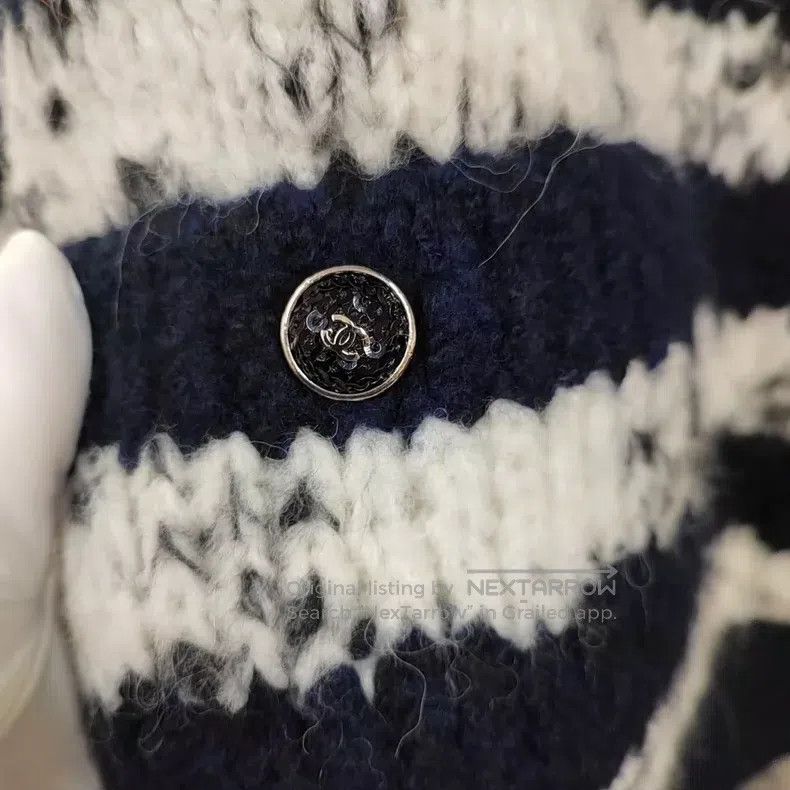 Chanel Chanel Blue and white striped sweater Size S / US 4 / IT 40 - 3 Thumbnail