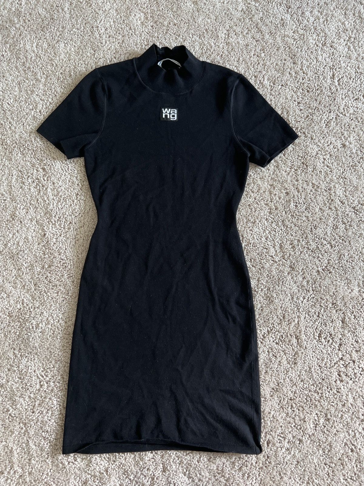 Alexander Wang MOCK NECK TEE DRESS IN BODYCON KNIT Size S / US 4 / IT 40 - 1 Thumbnail