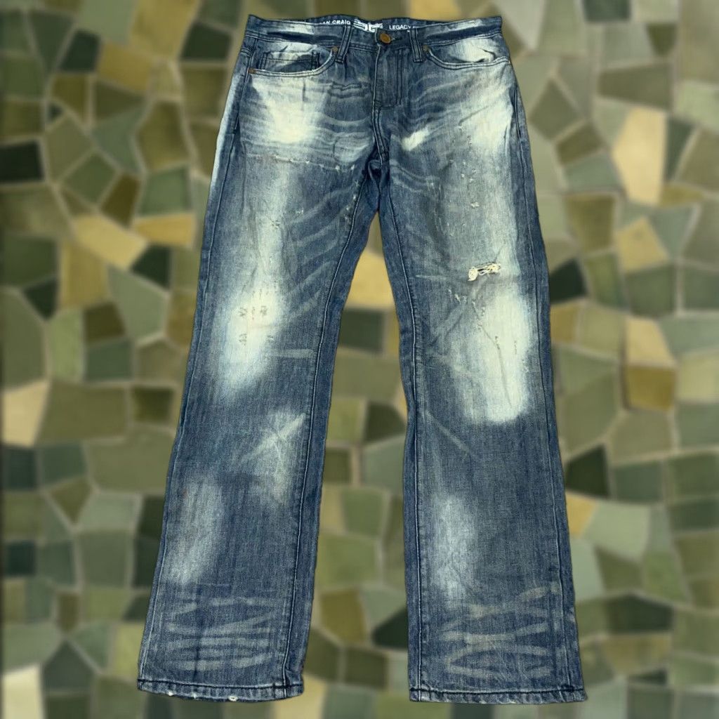 Jordan Craig Raphael Jeans Men's 32x32 Blue Distressed Straight Denim