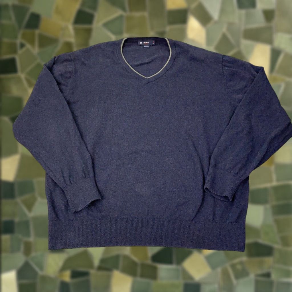 Cremieux Cremieux Sweater Mens XL Blue Cashmere Cotton Blend V-Neck Long Sleeve Size US XL / EU 56 / 4 - 1 Thumbnail