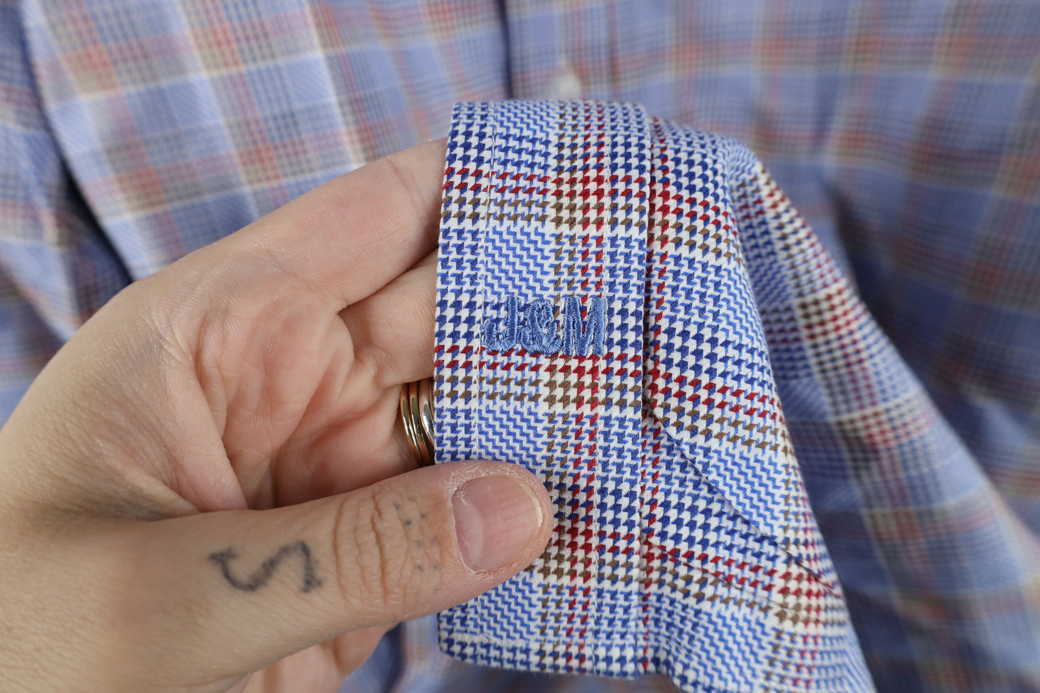 Johnston & Murphy Johnston & Murphy Houndstooth Collared Button Shirt Cotton Size US XL / EU 56 / 4 - 4 Thumbnail