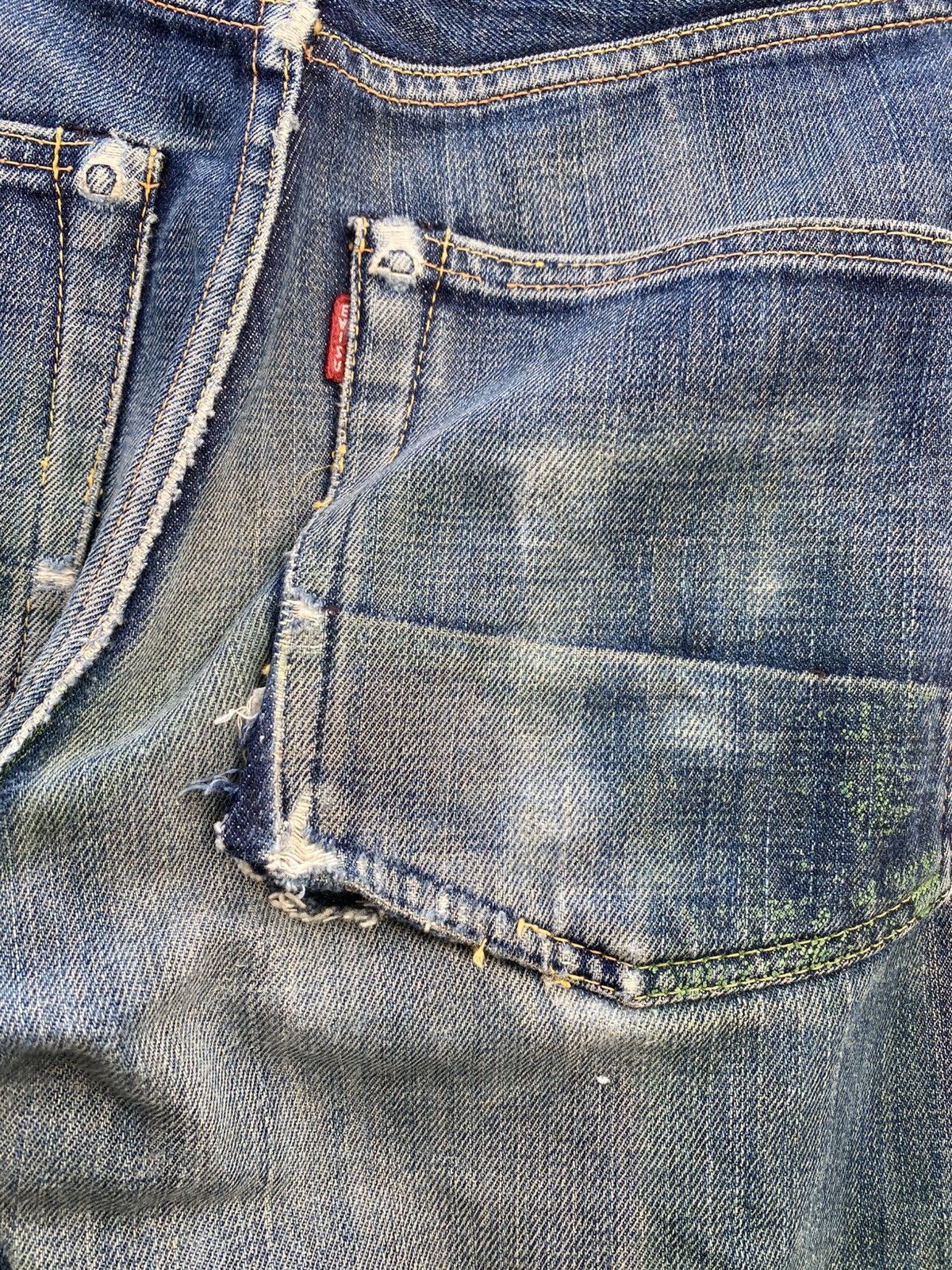 Evisu W26x29 Vintage evisu diacock faded redline made in JAPAN Size 26" / US 2 / IT 38 - 6 Thumbnail