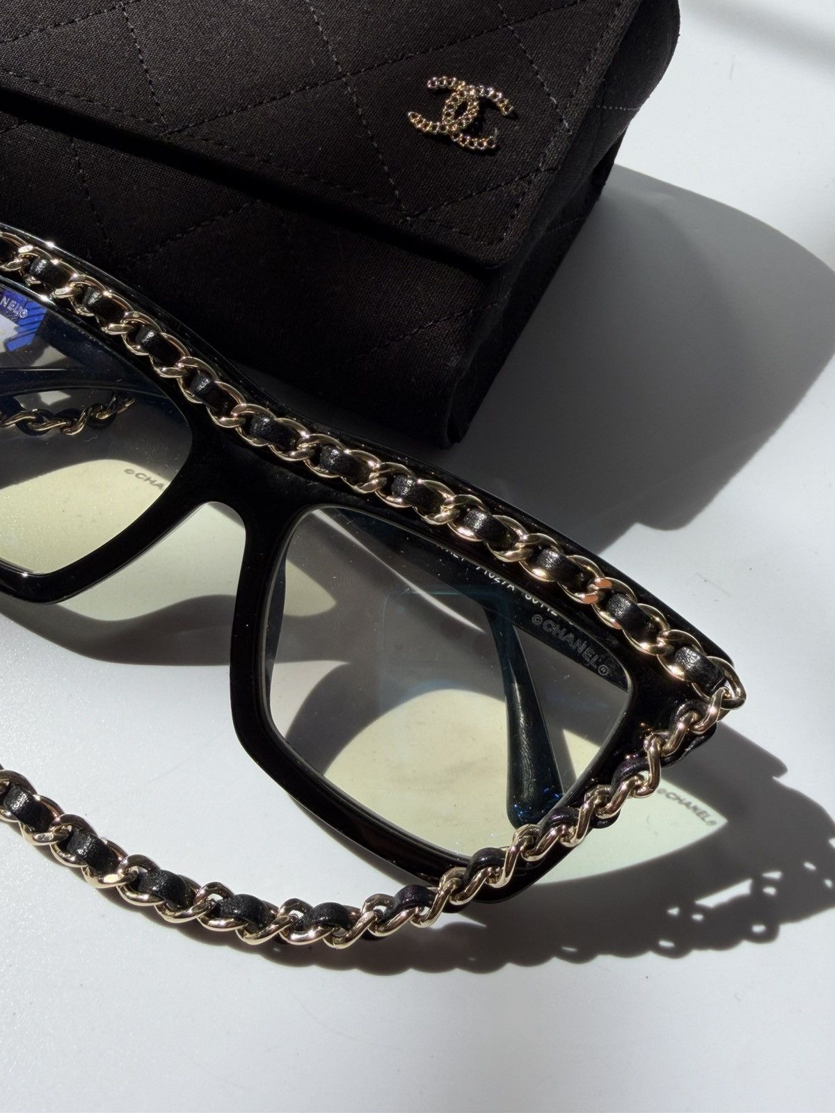 Chanel Chanel Rectangular Coco Mark Chain Sunglasses Size ONE SIZE - 4 Thumbnail