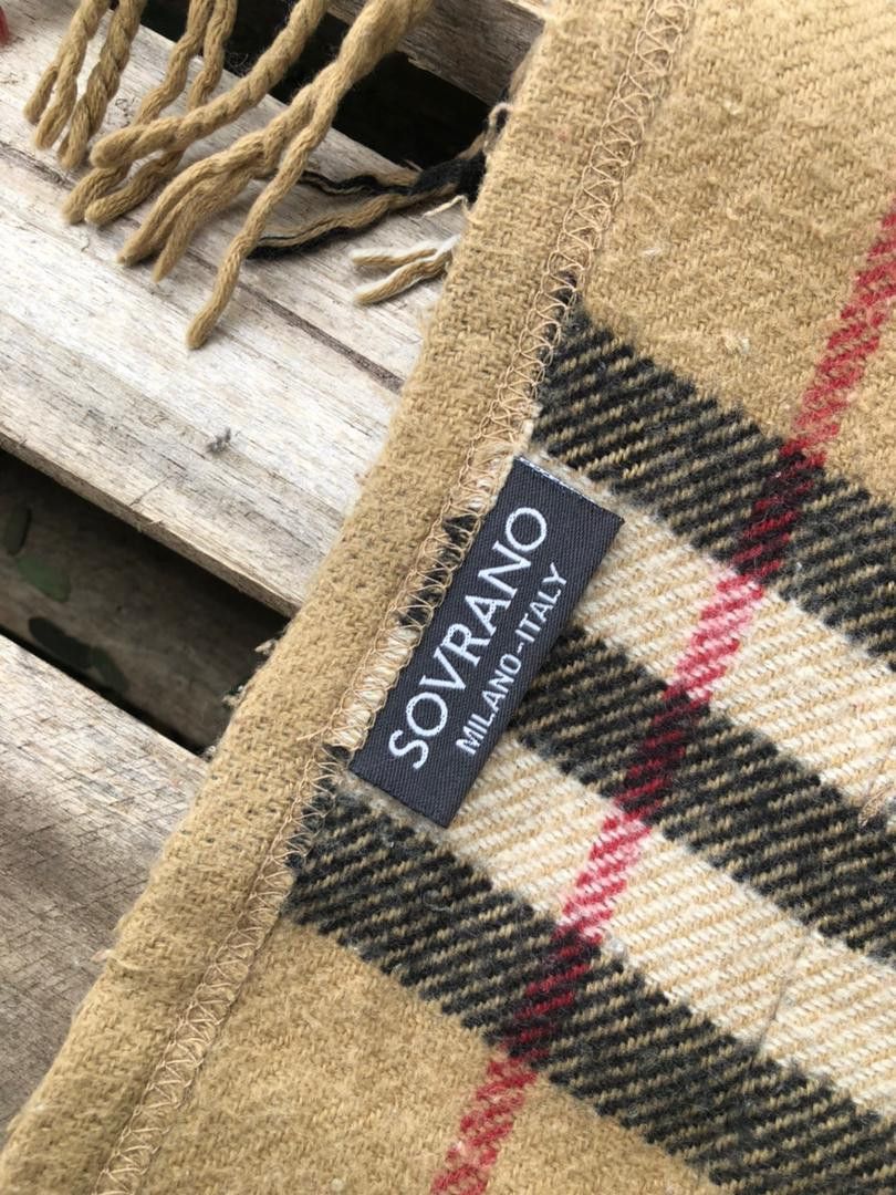 Designer × Vintage Sovrano Milano Italy Oversize Scarf With Double Pocket Size ONE SIZE - 2 Thumbnail