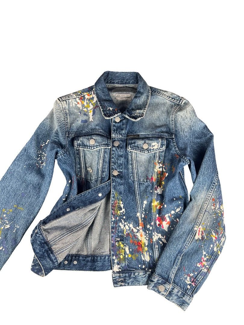 Calvin Klein Calvin Klein Paint Splatter Denim Jacket (Size L) – Unworn Size US L / EU 52-54 / 3 - 1 Thumbnail