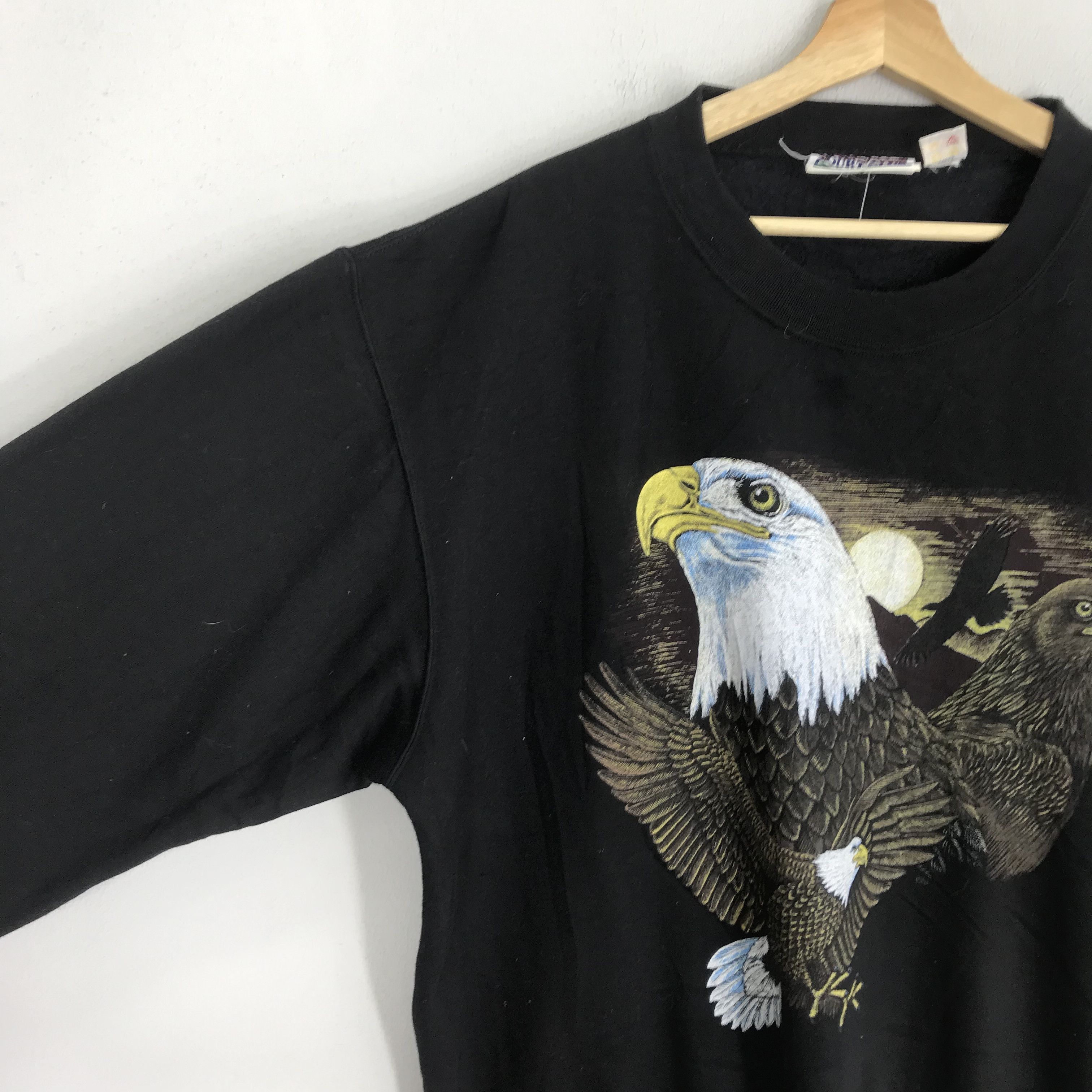 American Eagle Outfitters Vintage 90s Alaska Bald Eagles Black Sweatshirt - 447 Size US XXL / EU 58 / 5 - 4 Thumbnail