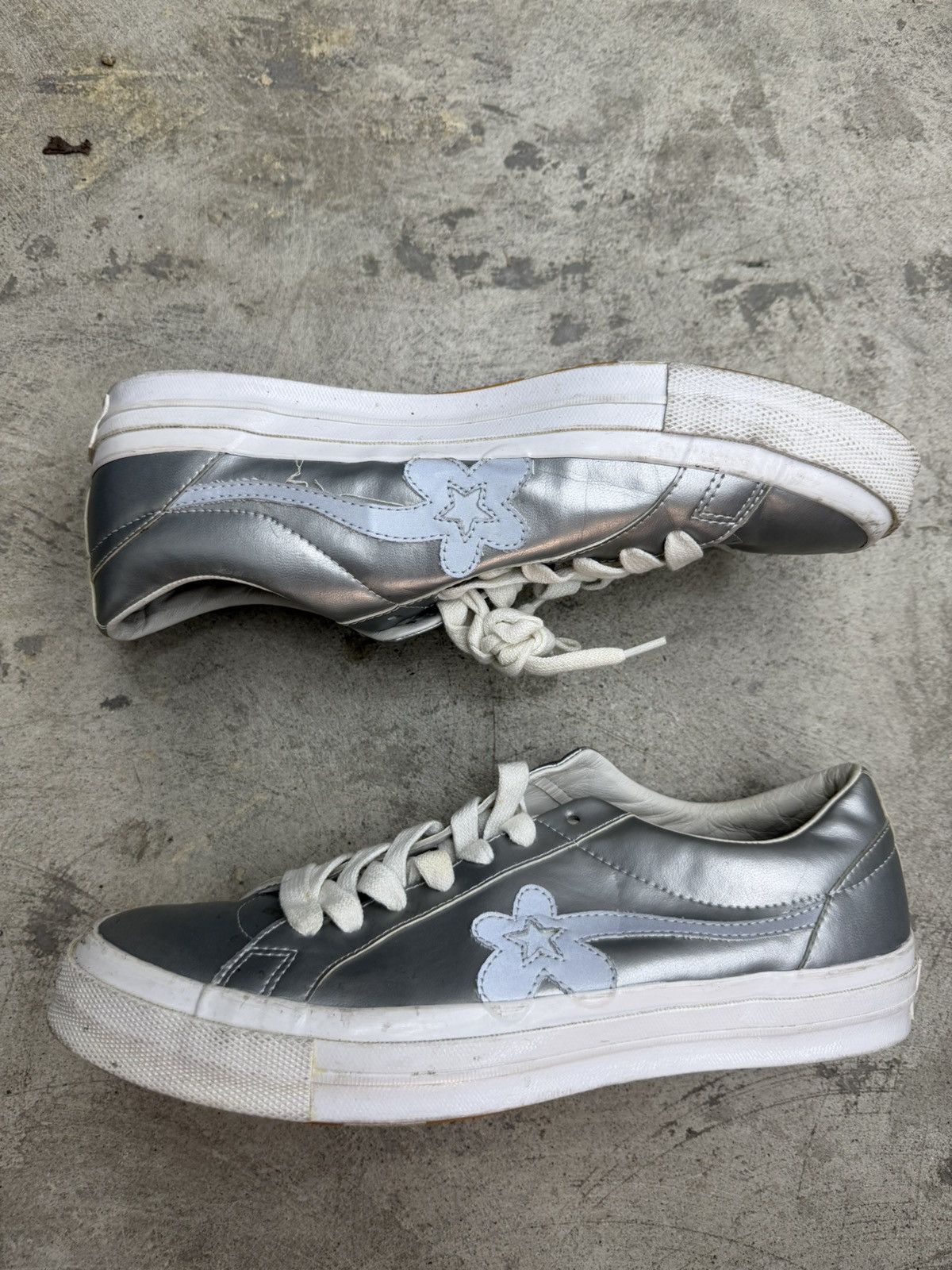 Converse × Golf le Fleur SAMPLE RARE Converse Golf le Fleur OX Metallic Silver Size US 11 / EU 44 - 1 Thumbnail