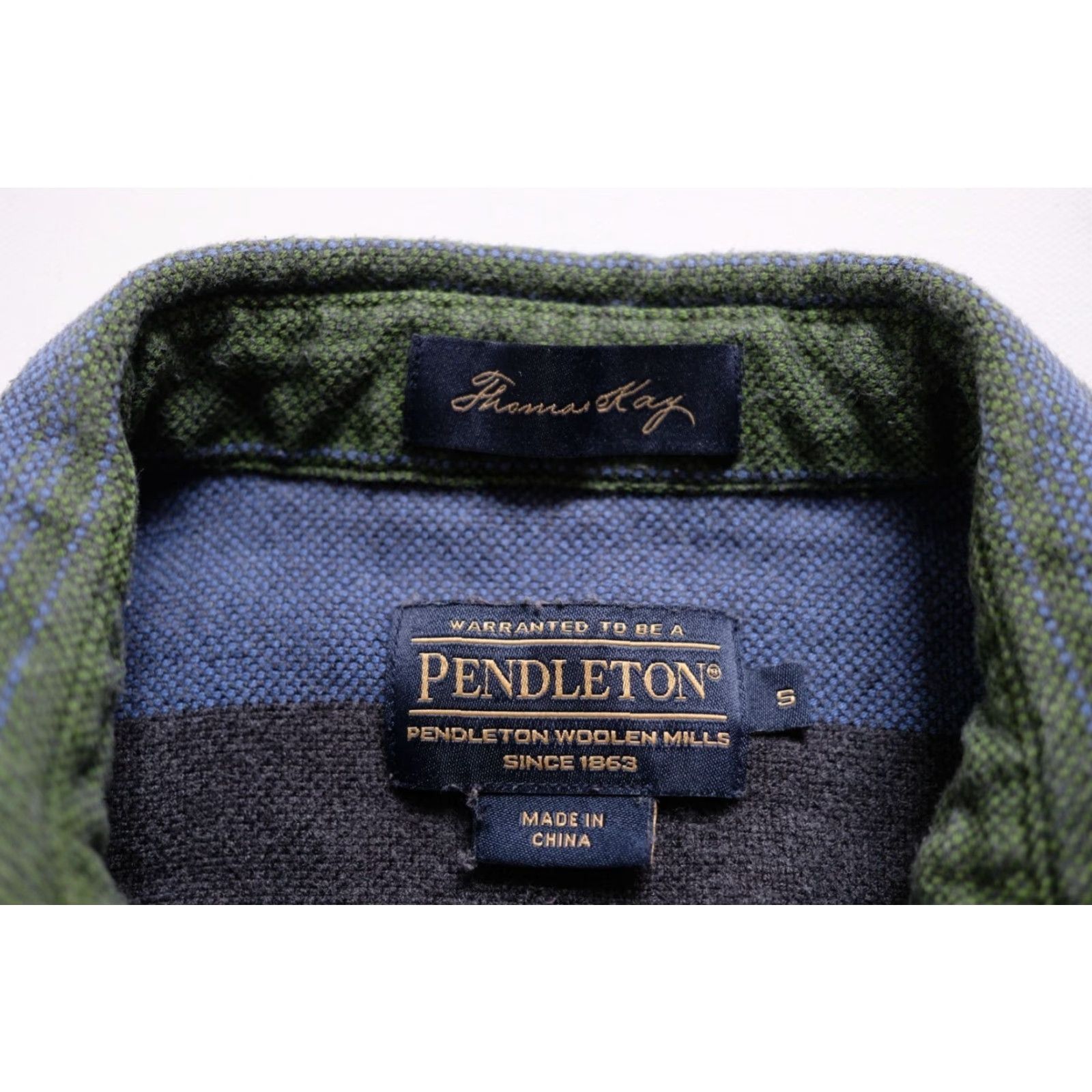 Pendleton VINTAGE Pendleton THOMAS KAY Button Casual Plaid Stripe Green 2017 Cotton Shirt SZ S Size US S / EU 44-46 / 1 - 6 Thumbnail