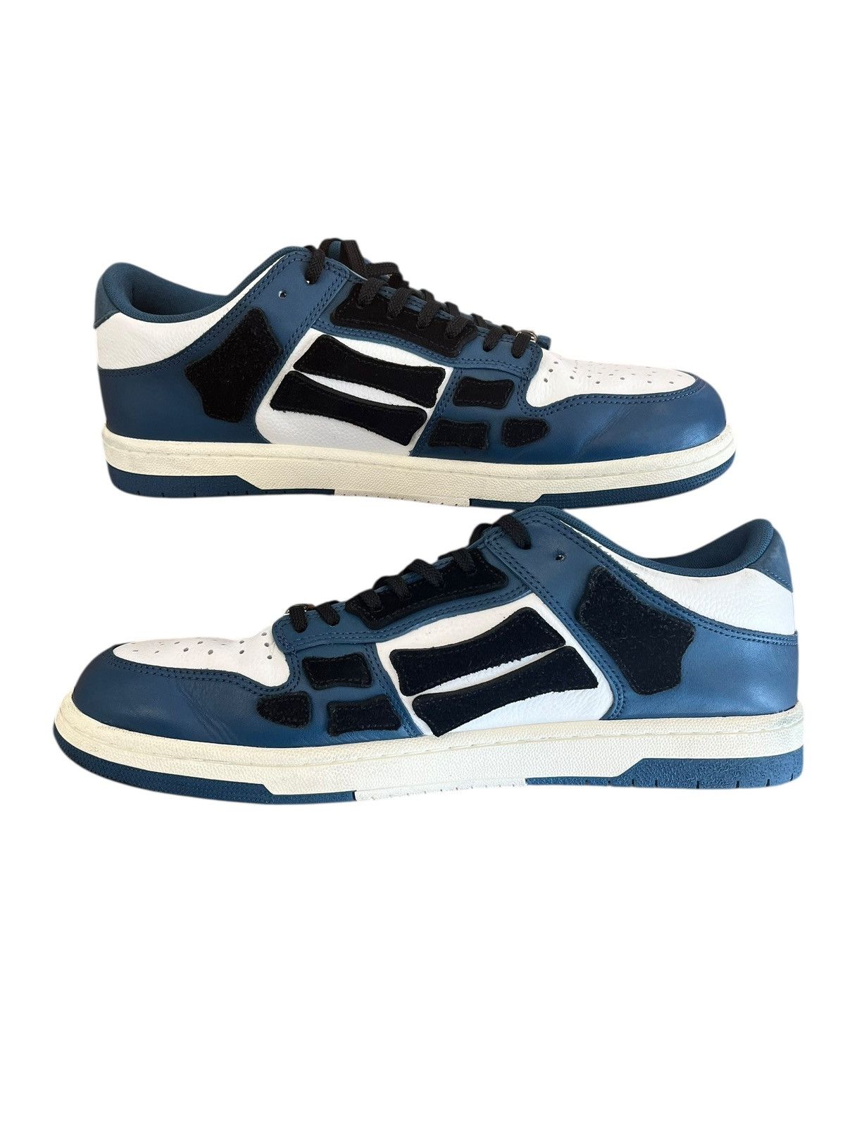 Amiri Amiri Skel Low White Navy Blue Size US 14 / EU 47 - 3 Thumbnail