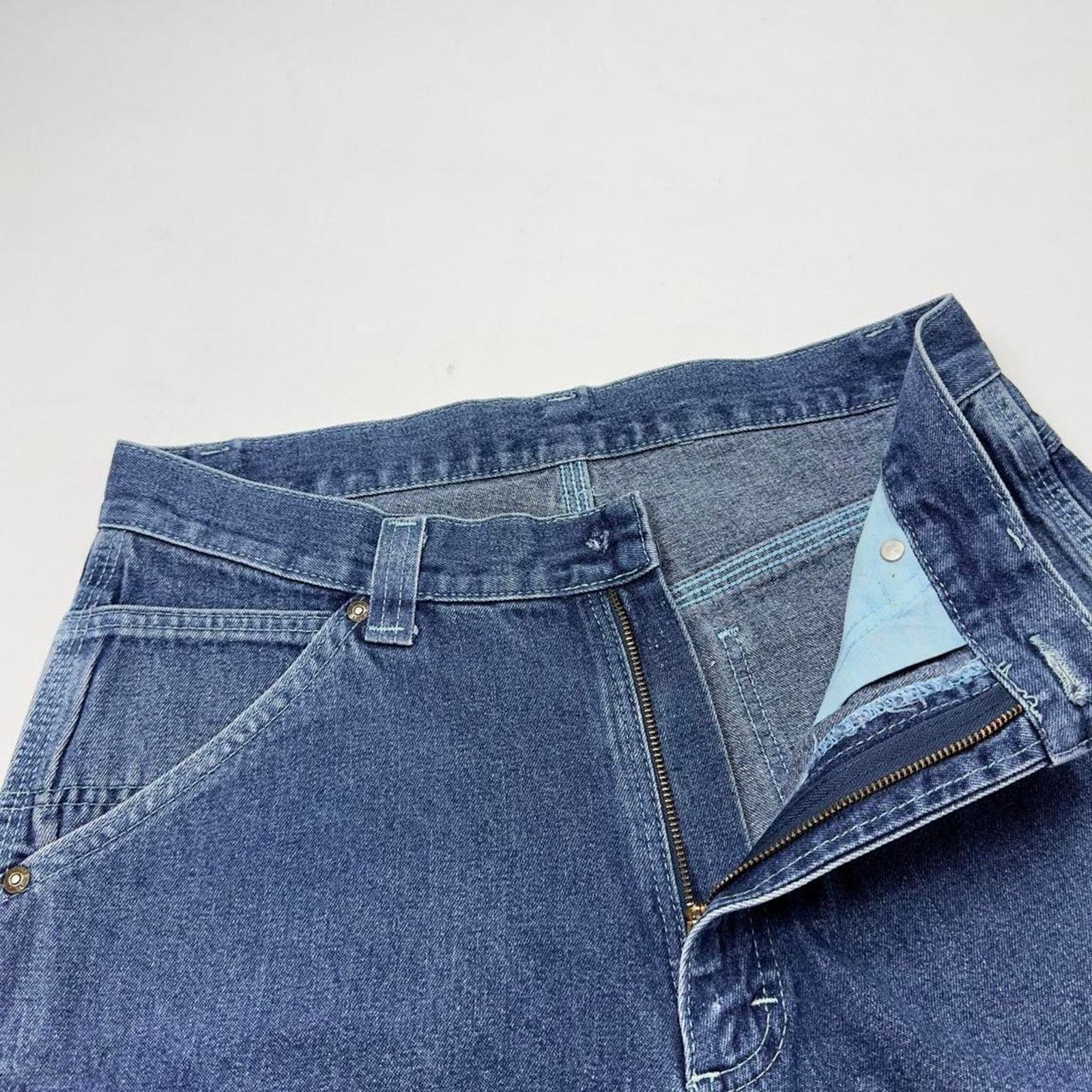 Lee × Vintage Vintage Lee Blue Carpenter Baggy Wide-Leg Streetwear Pants Size US 30 / EU 46 - 4 Thumbnail