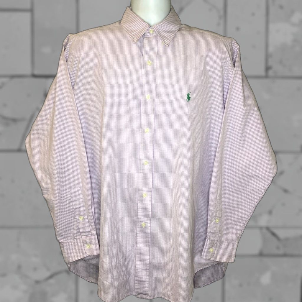 Polo Ralph Lauren Polo Ralph Lauren Shirt Men L Button-Up Plaid Purple Long Sleeve Collared Baseball-Style Size US L / EU 52-54 / 3 - 1 Thumbnail