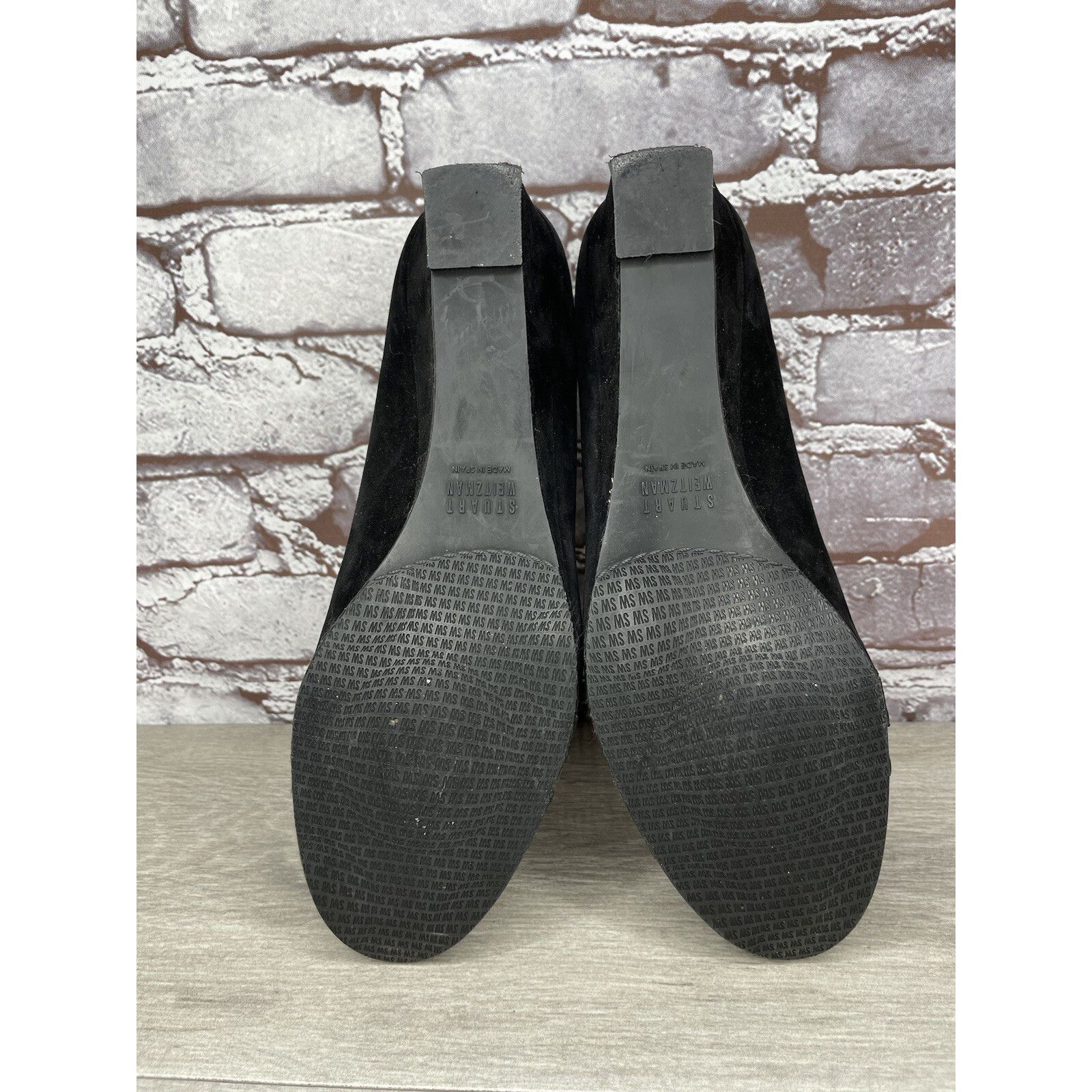 Stuart Weitzman Stuart Weitzman Black Suede Leather High Wedge Pumps Shoes W Size US 10 / IT 40 - 24 Thumbnail