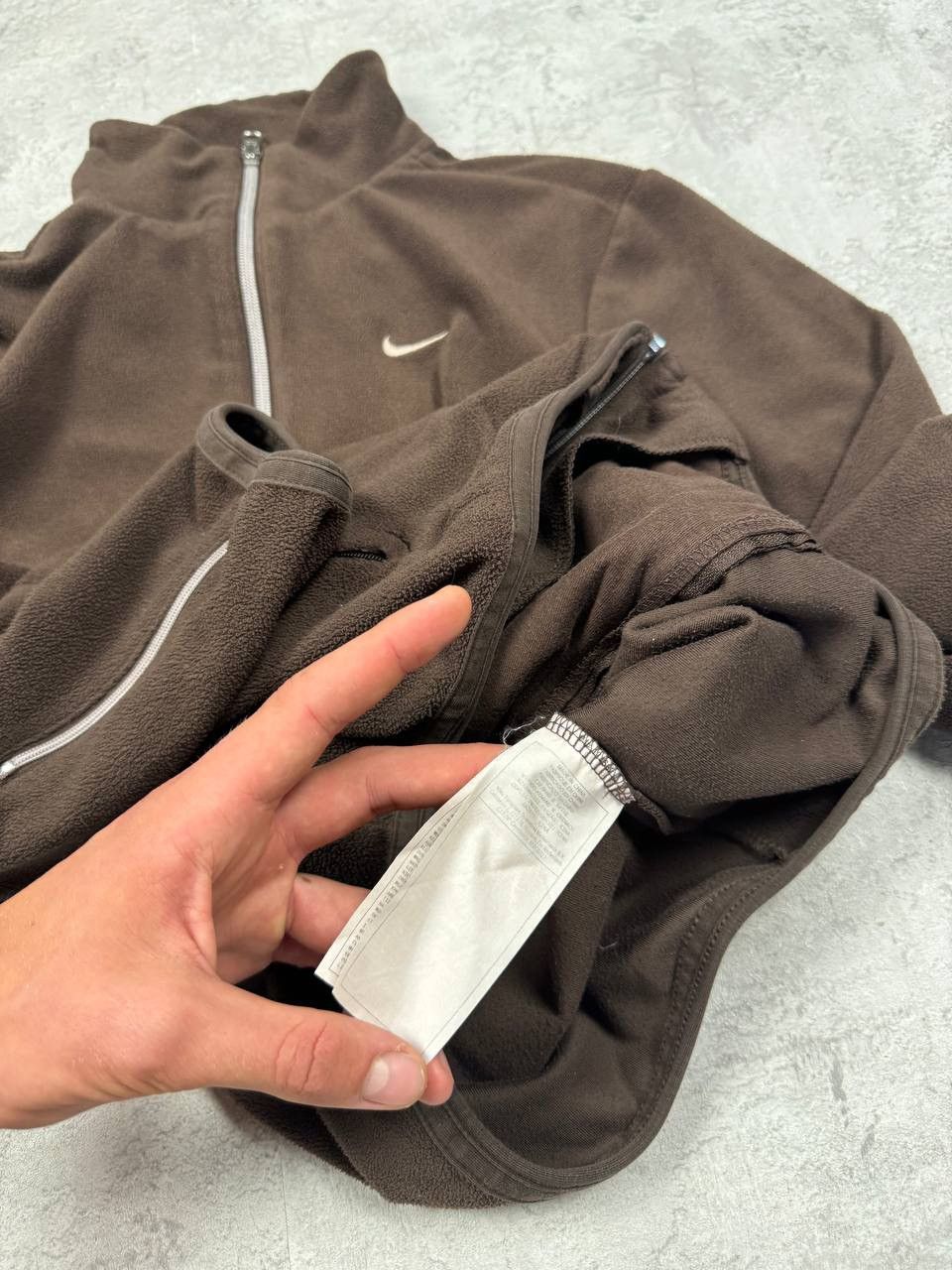 Nike Vintage Nike Brown Fleece Zip Size L / US 10 / IT 46 - 15 Thumbnail