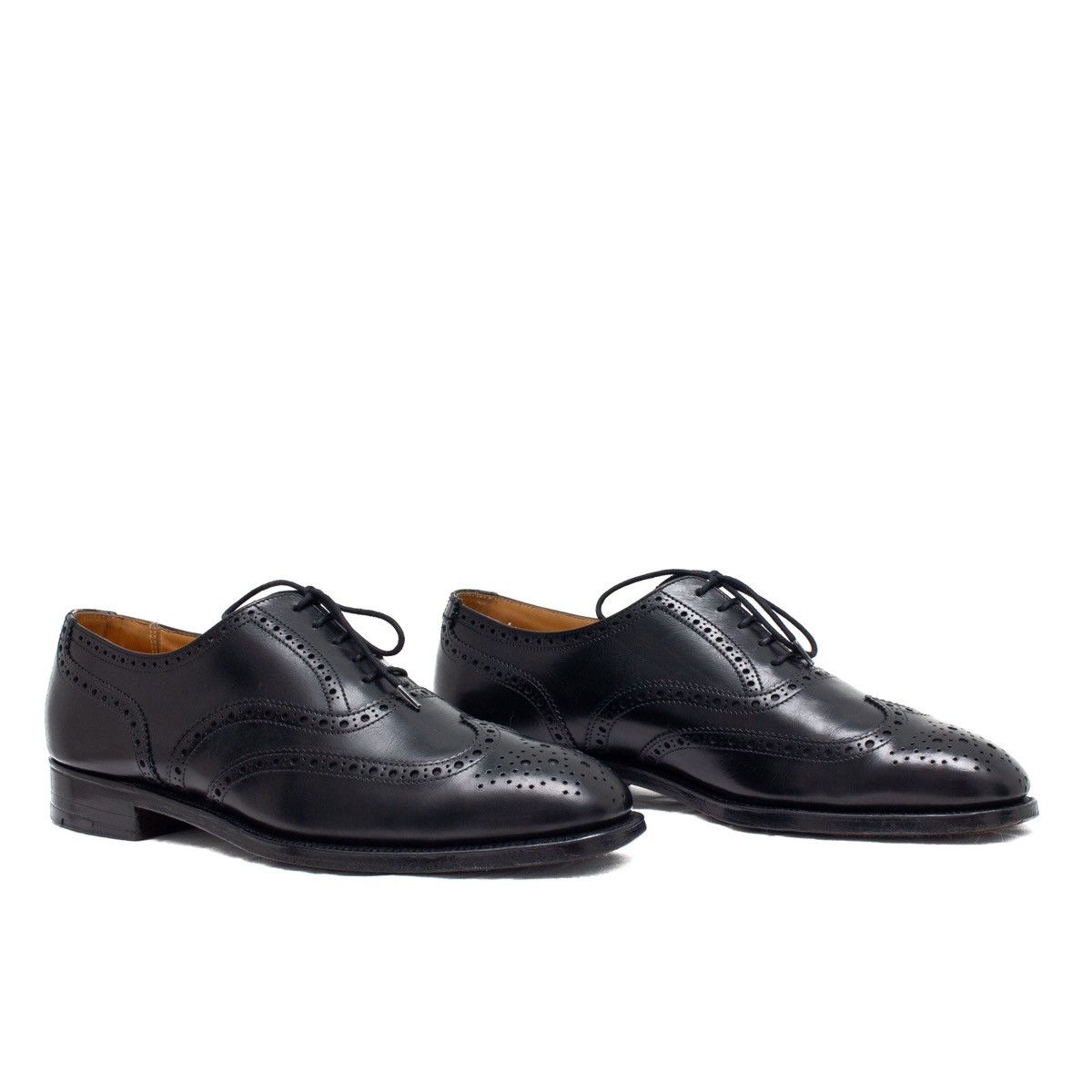 Crockett & Jones 875$ Crockett & Jones Barneys NY Black Leather Brogues US8 Size US 8 / EU 41 - 11 Thumbnail
