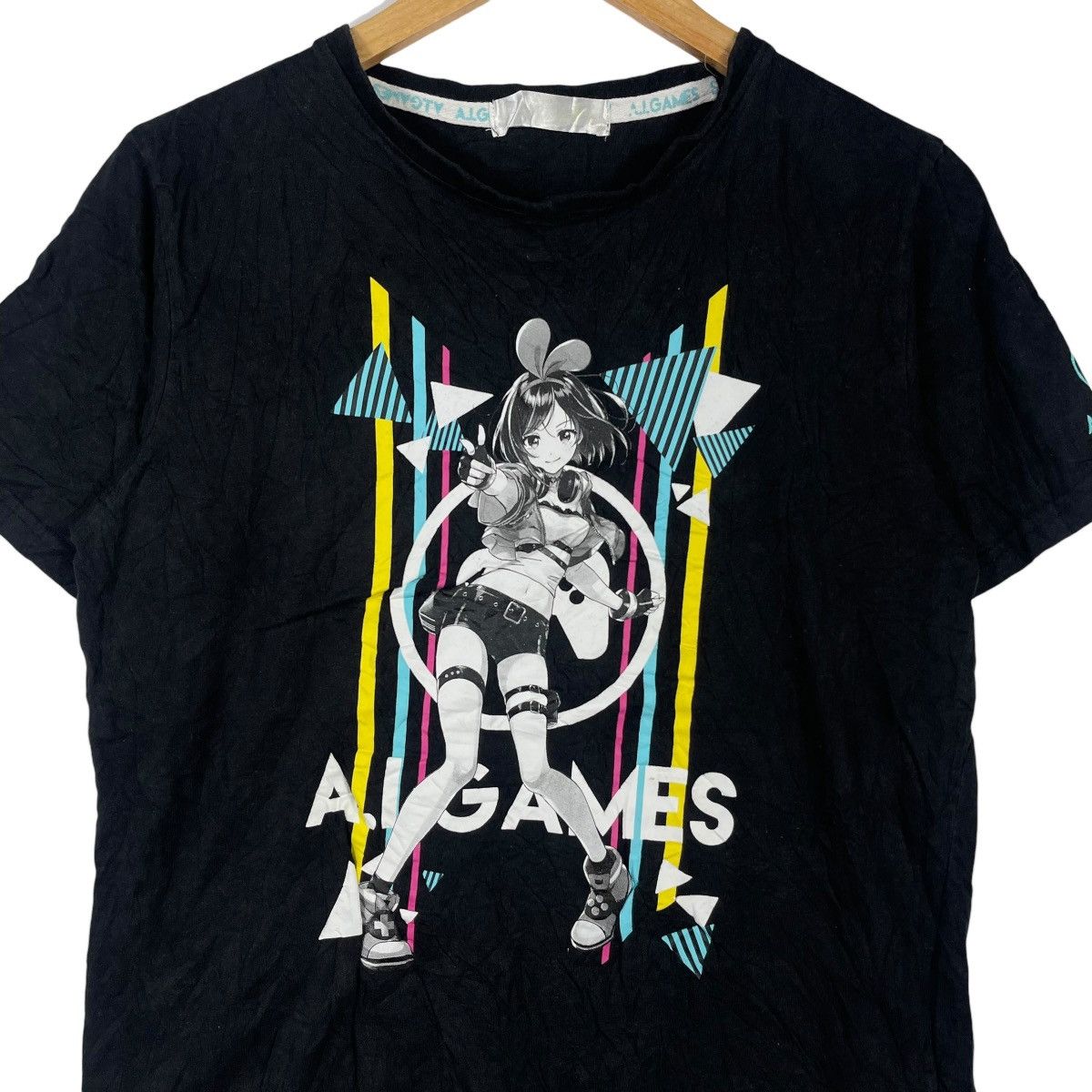Anime A.I.GAMES Anime Girl Graphic T-Shirt | Japanese Streetwear Size L / US 10 / IT 46 - 5 Thumbnail