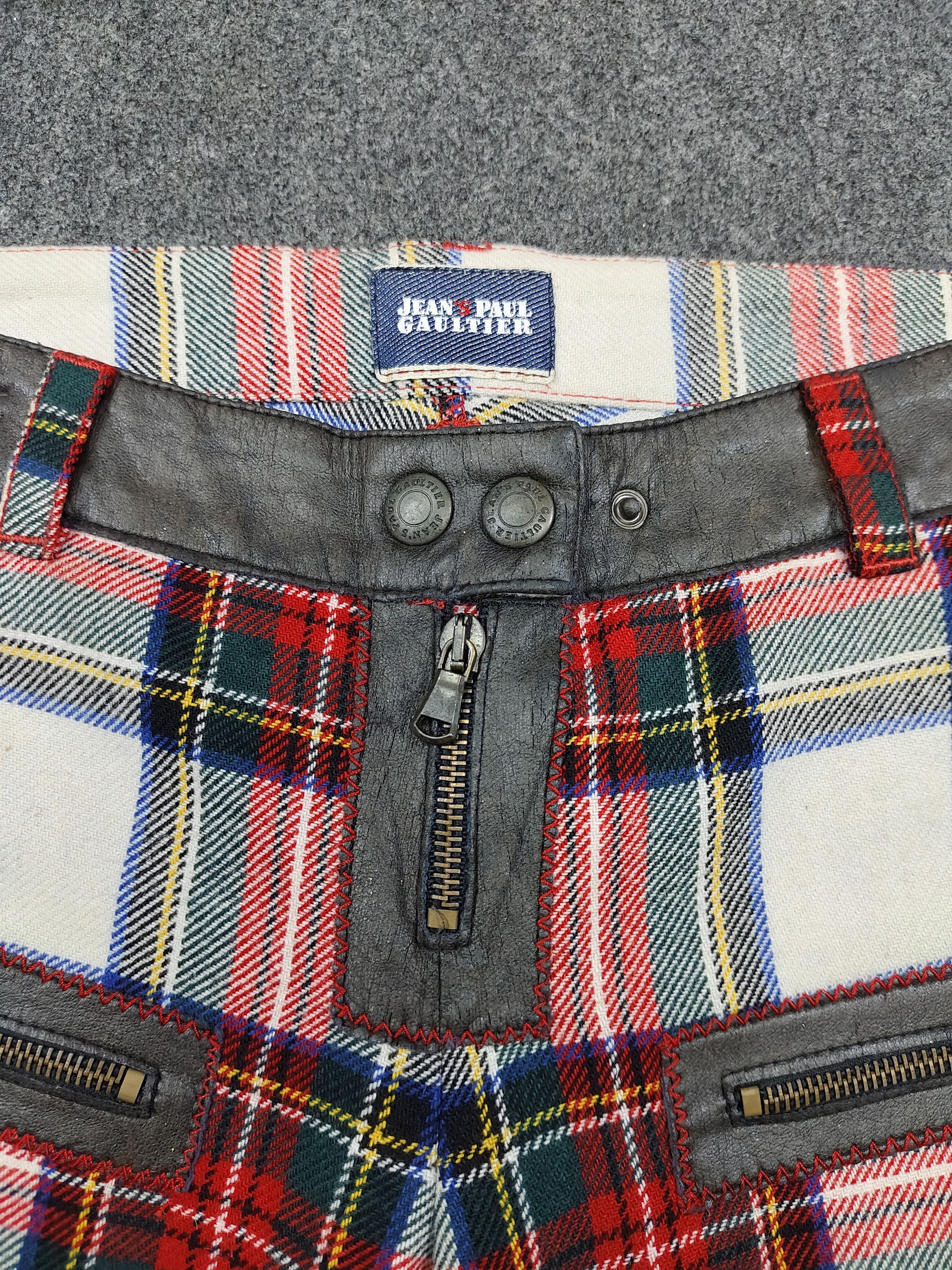 Jean Paul Gaultier 00s JPG❤️‍🔥Plaid Leopard Hybrid Glam Rock Punk Statment Size 29" - 7 Thumbnail