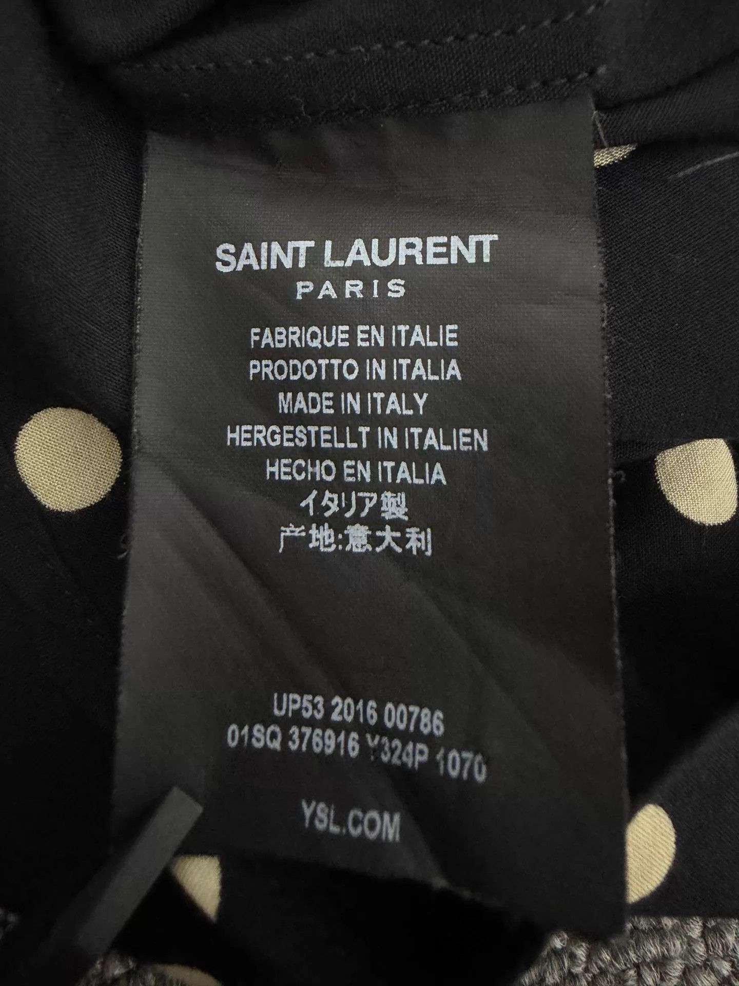 Saint Laurent Paris SLP 16fw Black Base Ivory Polka Dot Lapel LS 36 xxs Size US XXS / EU 40 - 4 Thumbnail
