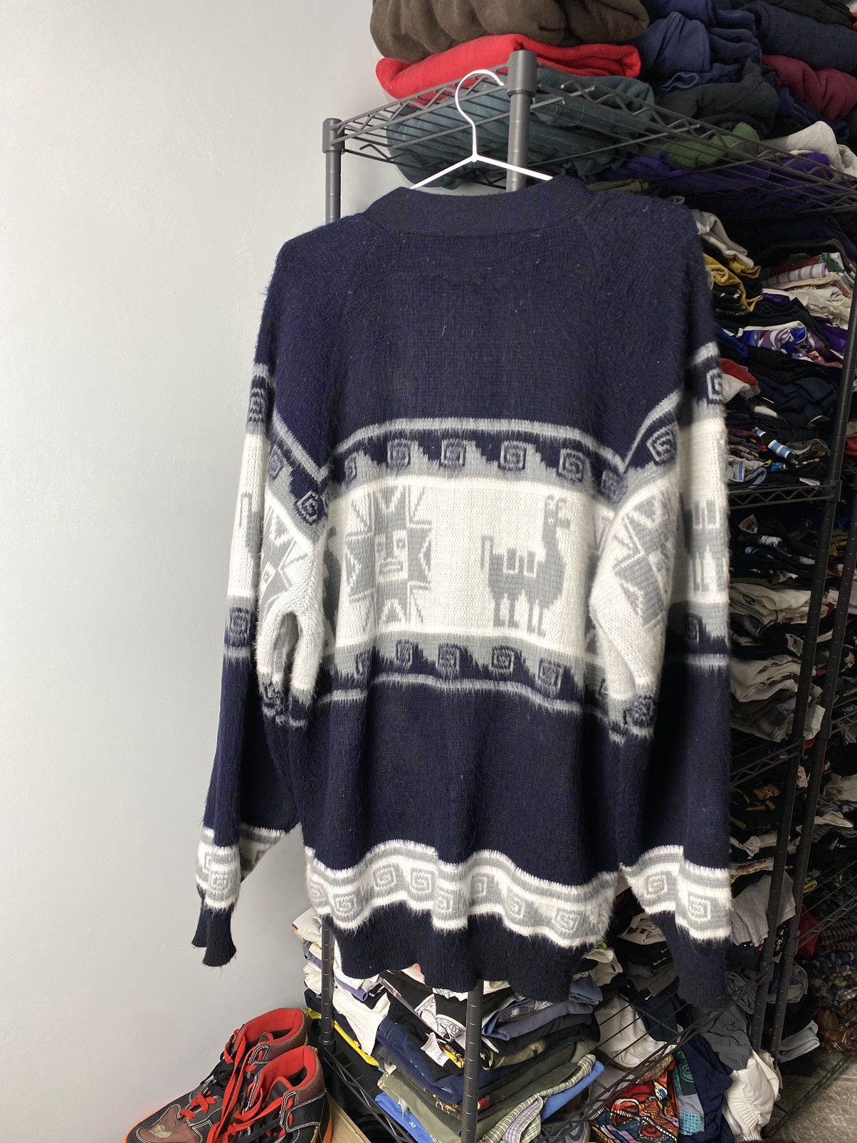 Japanese Brand Vintage 1990’s Inca Artesanias Cardigan Sweater Aztec Wool Size US L / EU 52-54 / 3 - 12 Thumbnail