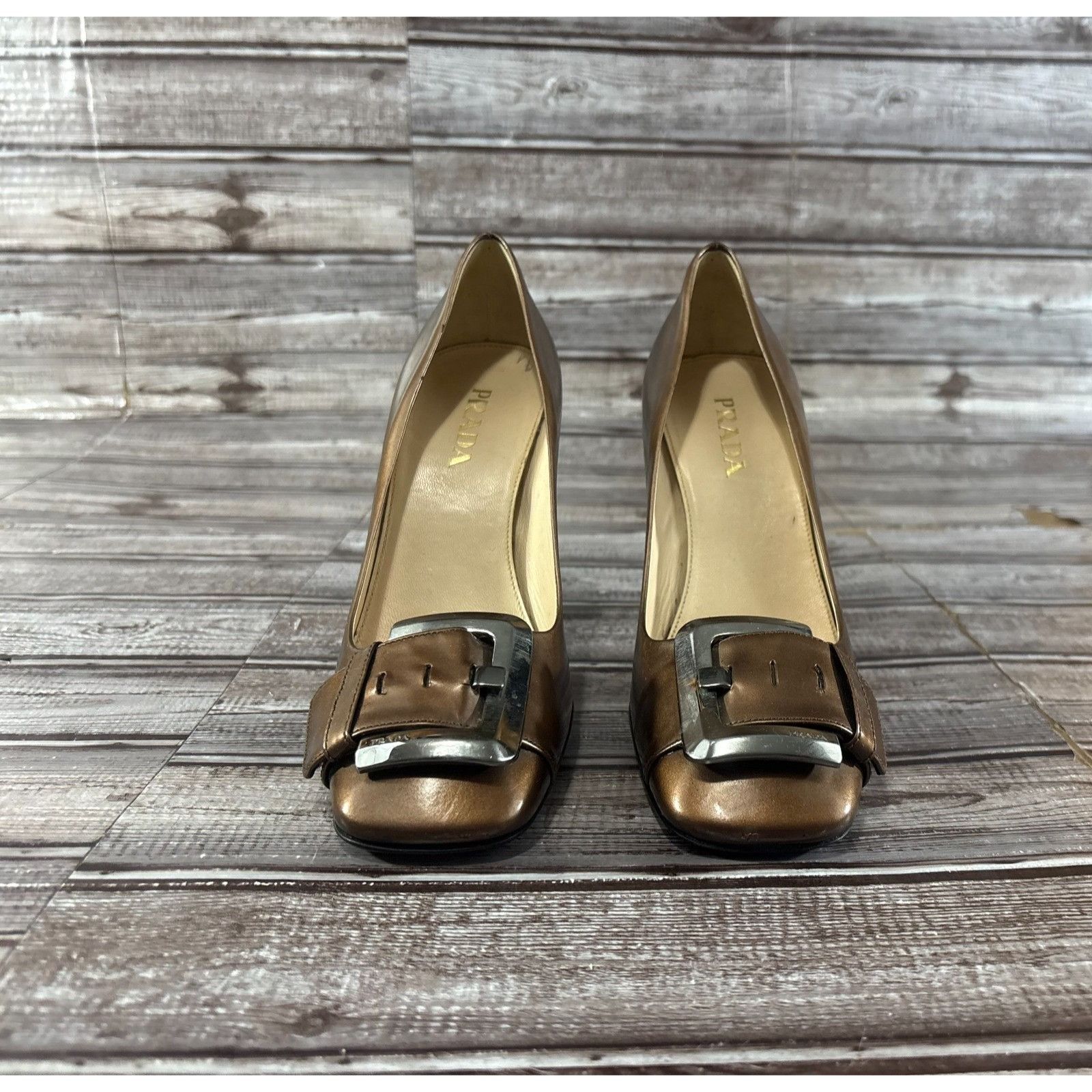 Prada Prada Leather Patent Buckle Square Heel Shiny Ombre Core sz Size US 6 / IT 36 - 2 Thumbnail