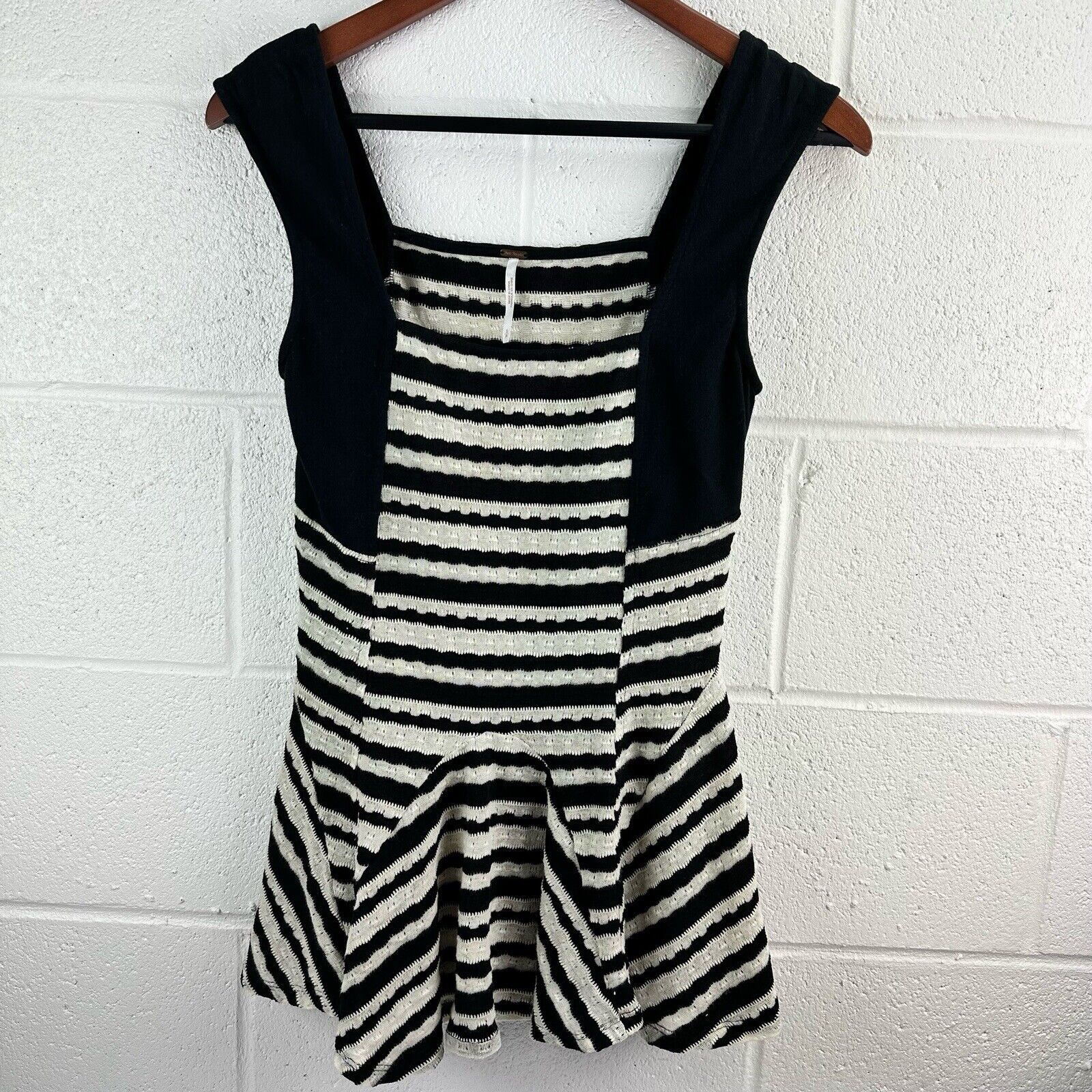 Free People Free People Sedwick Striped Peplum Top Sleeveless Knit Sz S Size S / US 4 / IT 40 - 1 Thumbnail
