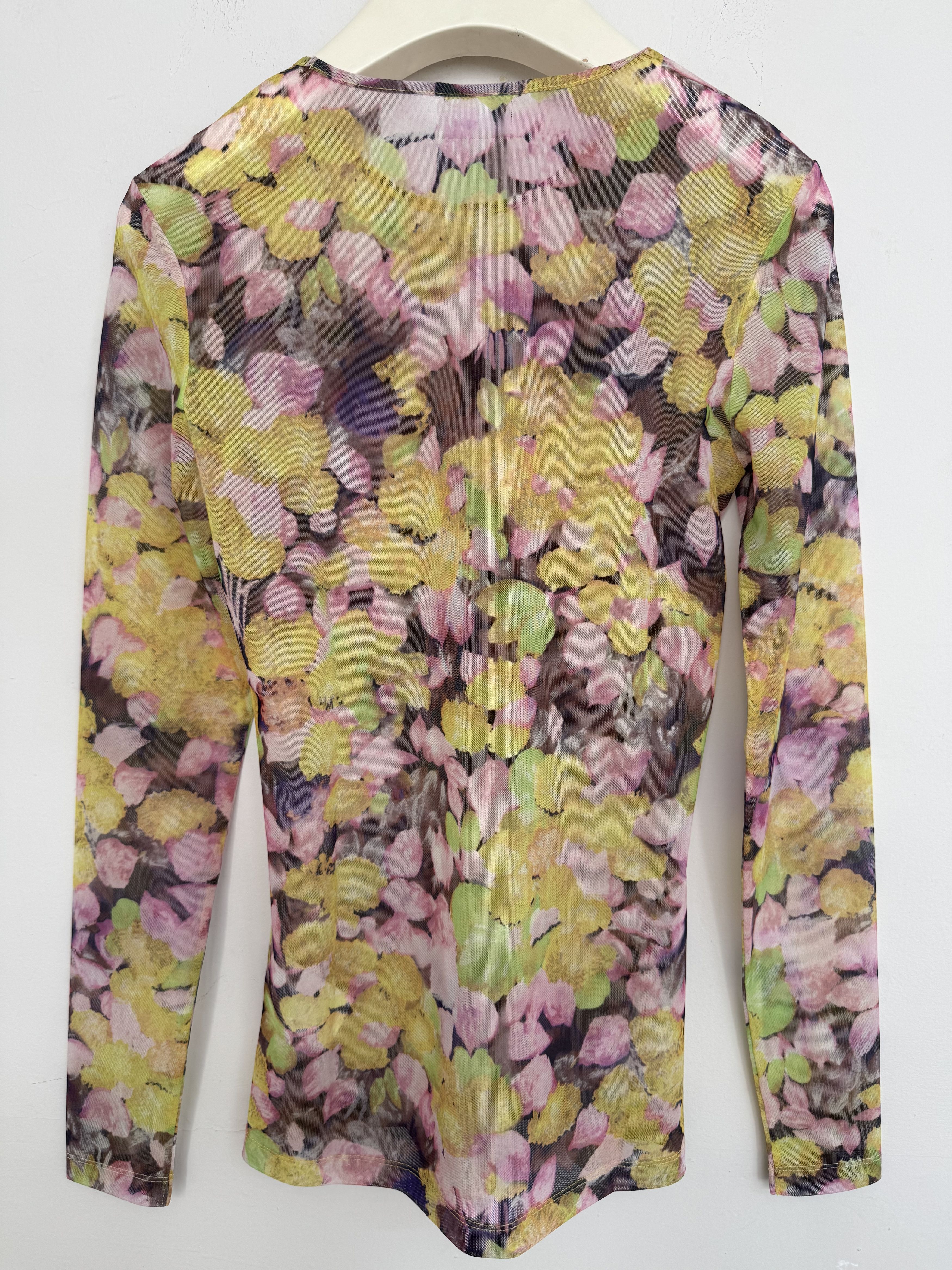 Dries Van Noten Floral-Print Stretch-Mesh Top Size S / US 4 / IT 40 - 2 Thumbnail