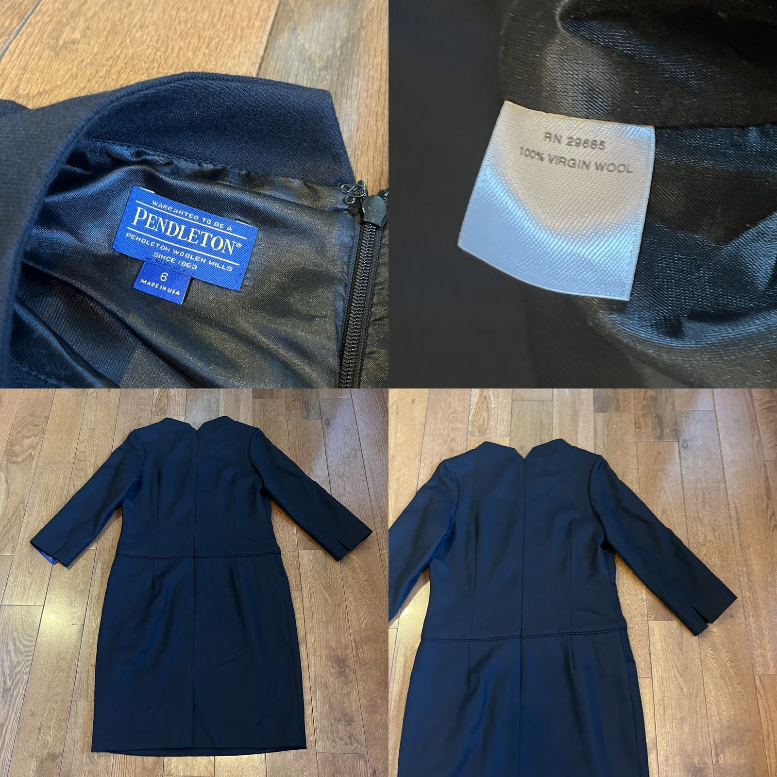 Pendleton VINTAGE Pendleton Sheath Dress Shirt Womens 100% Wool Black 6 USA TJ029 Knee Length 3/4 Sleeve Womens Size M / US 6-8 / IT 42-44 - 8 Thumbnail