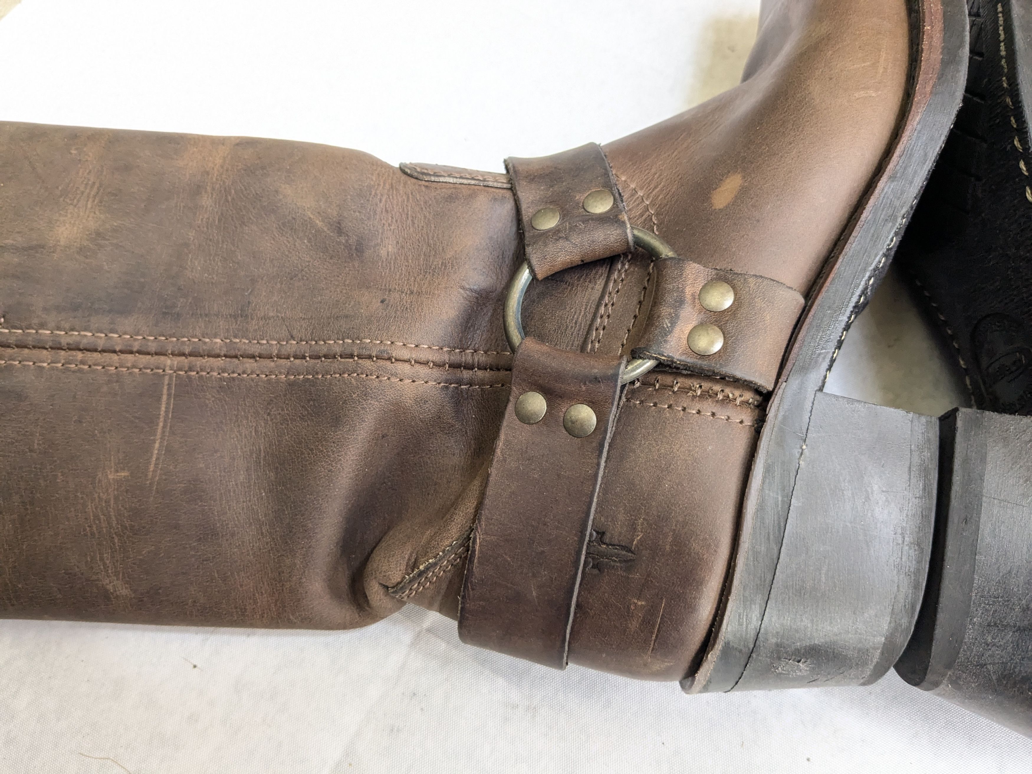 Frye Frye Harness Boots Brown Leather 7 M Leather Buckle Harness Size US 7 / EU 40 - 10 Thumbnail