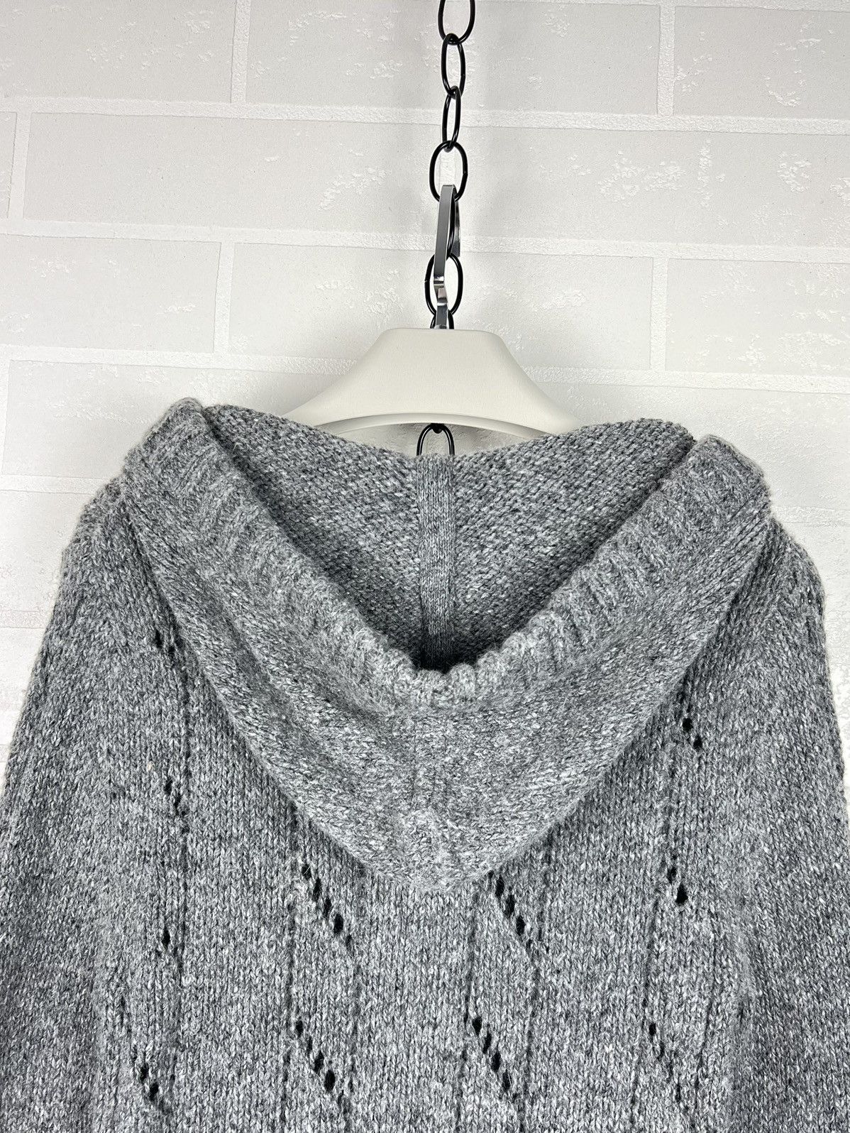 Hermes HERMES Sweater Hooded Wool Knit Mesh Pockets Gray Women's Size M / US 6-8 / IT 42-44 - 18 Thumbnail