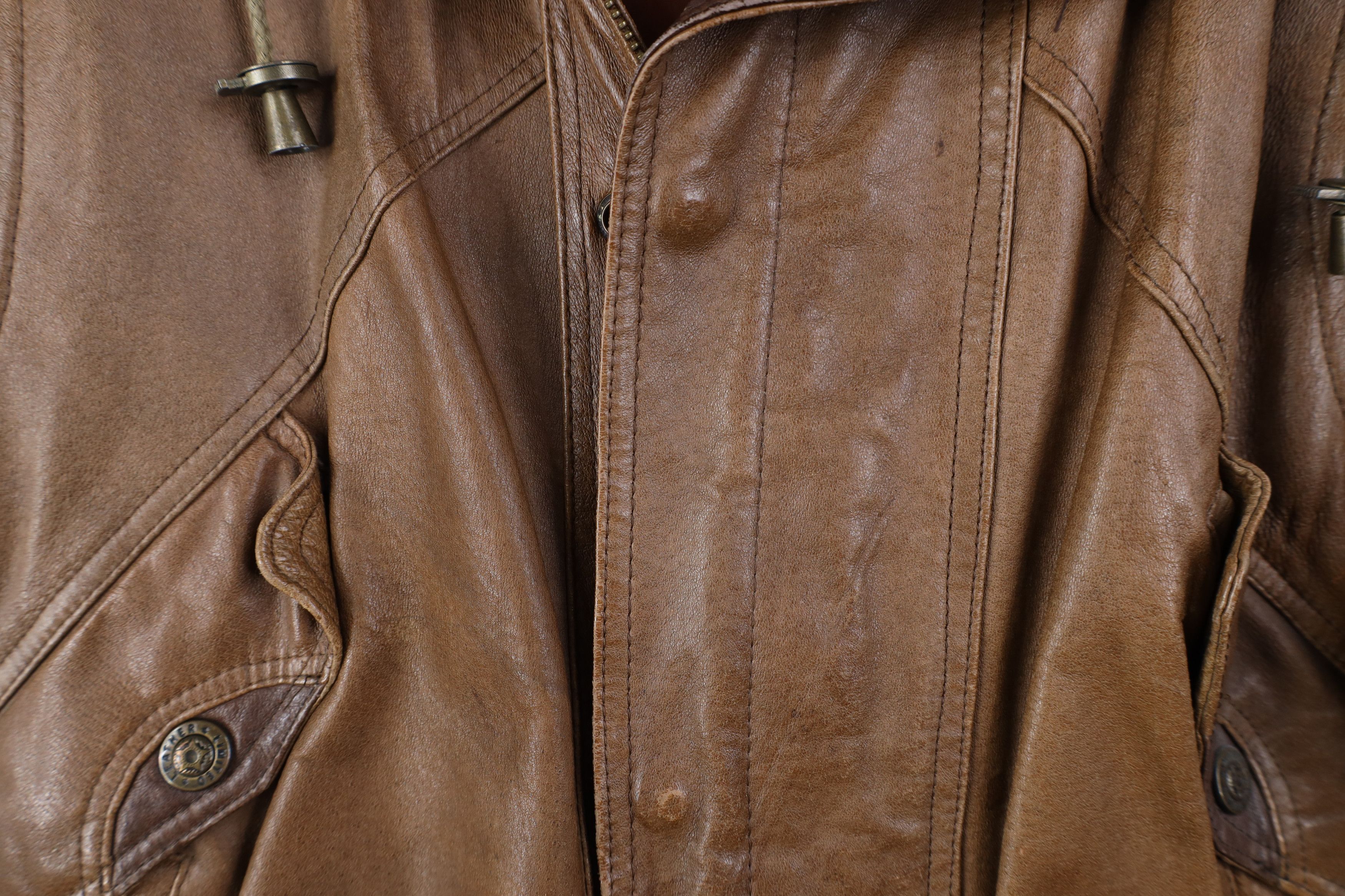 Vintage AS IS Vintage 90s Streetwear Leather Chore Bomber Jacket Size US L / EU 52-54 / 3 - 7 Thumbnail