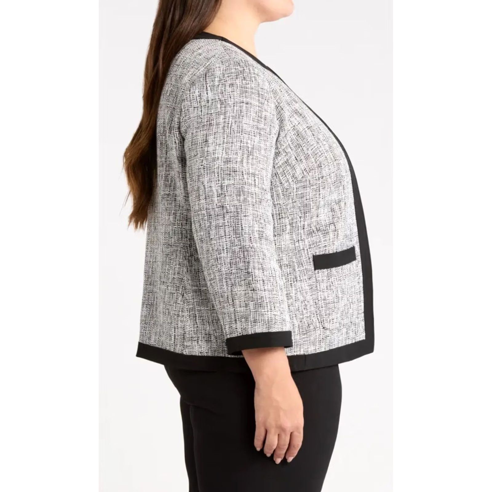 Kasper KASPER Jacket Women 14W Plus Polyester Multicolor Framed Patch Pocket Size 14W Jacket Pocket Women Size XL / US 12-14 / IT 48-50 - 3 Thumbnail