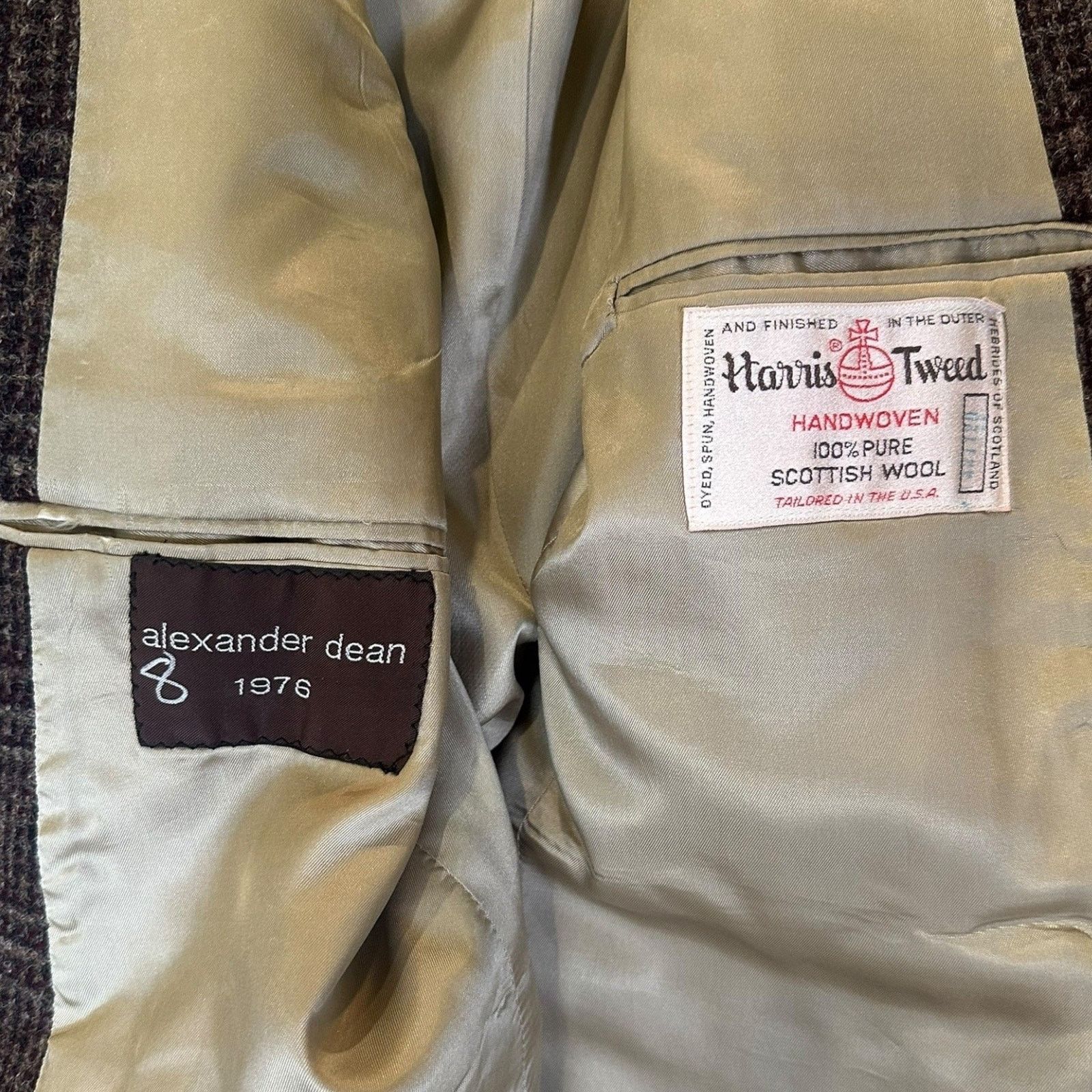 Vintage Alexander Dean 1976 Harris Tweed 42R Tweed Blazer