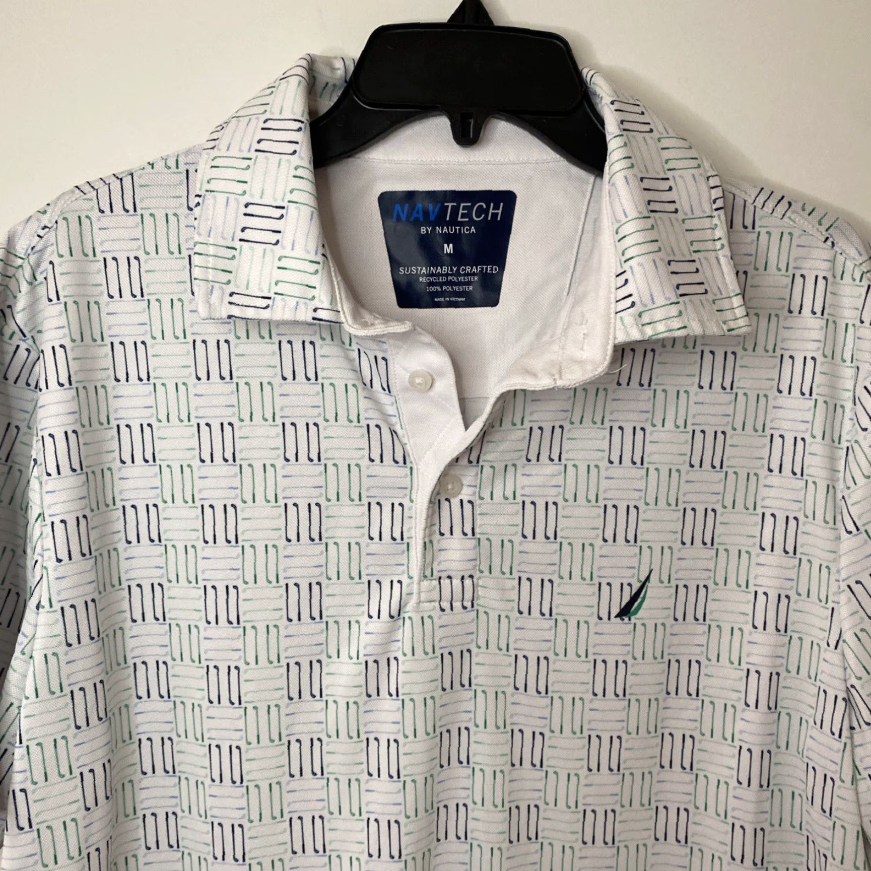 Nautica Nautica Navtech Polo Shirt Golf AOP Sustainably Crafted Recycled Mens M Clubs Size US M / EU 48-50 / 2 - 4 Thumbnail
