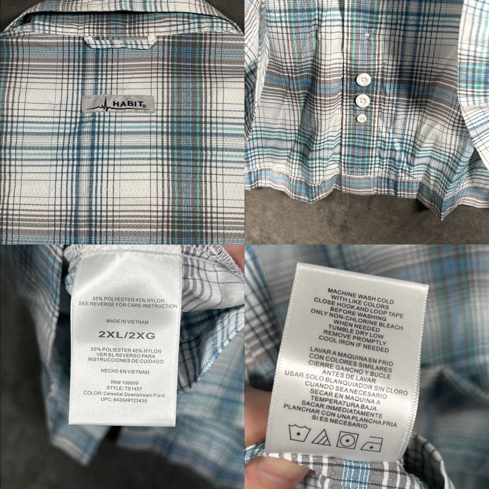 Habitat Habit Boritas Bay Celestial River Shirt Mens XXL Fishing Long Sleeve Button Down Size US XXL / EU 58 / 5 - 9 Thumbnail