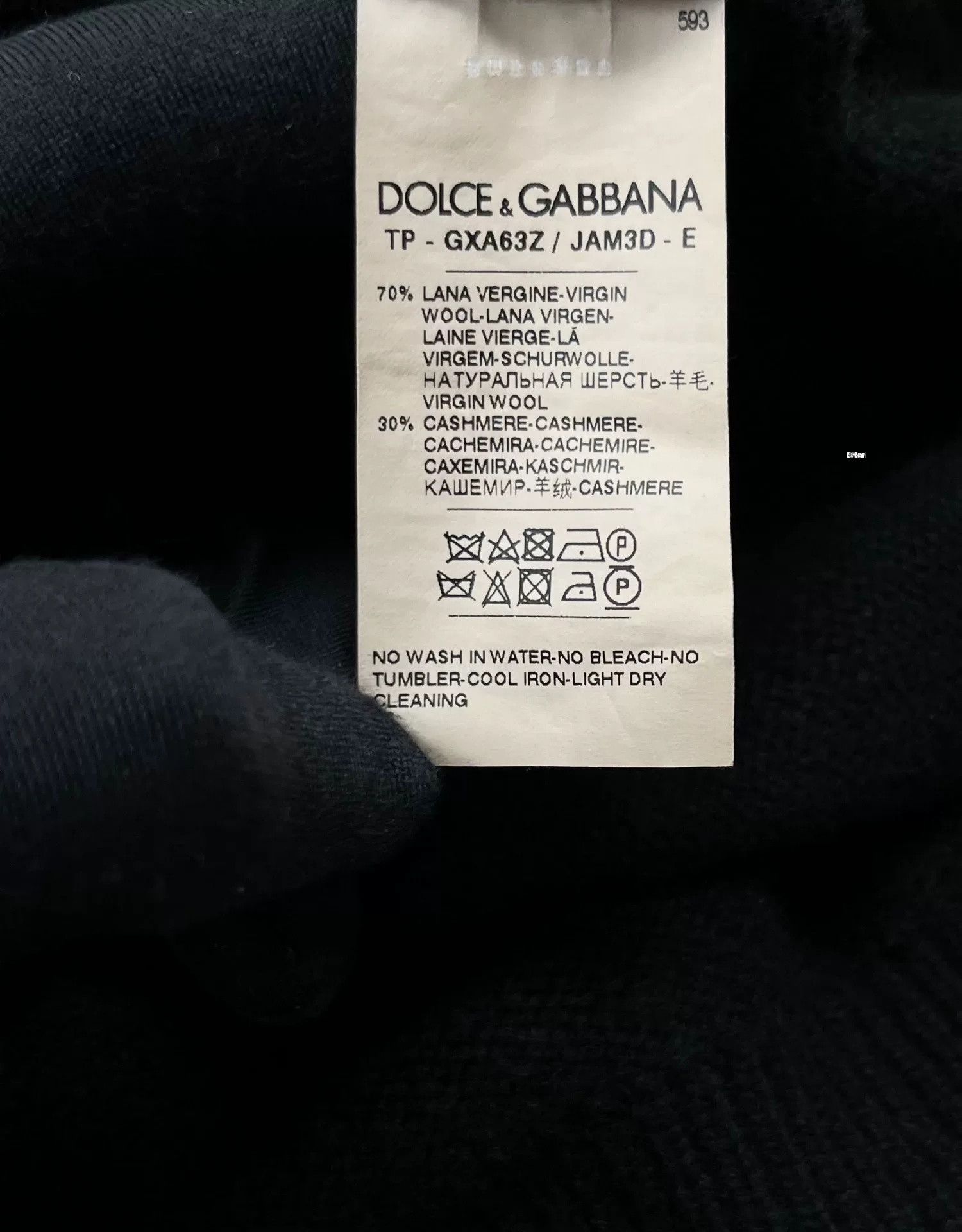 Dolce & Gabbana Dolce&Gabbana Black Intarsia Logo Sweater Size US S / EU 44-46 / 1 - 3 Thumbnail