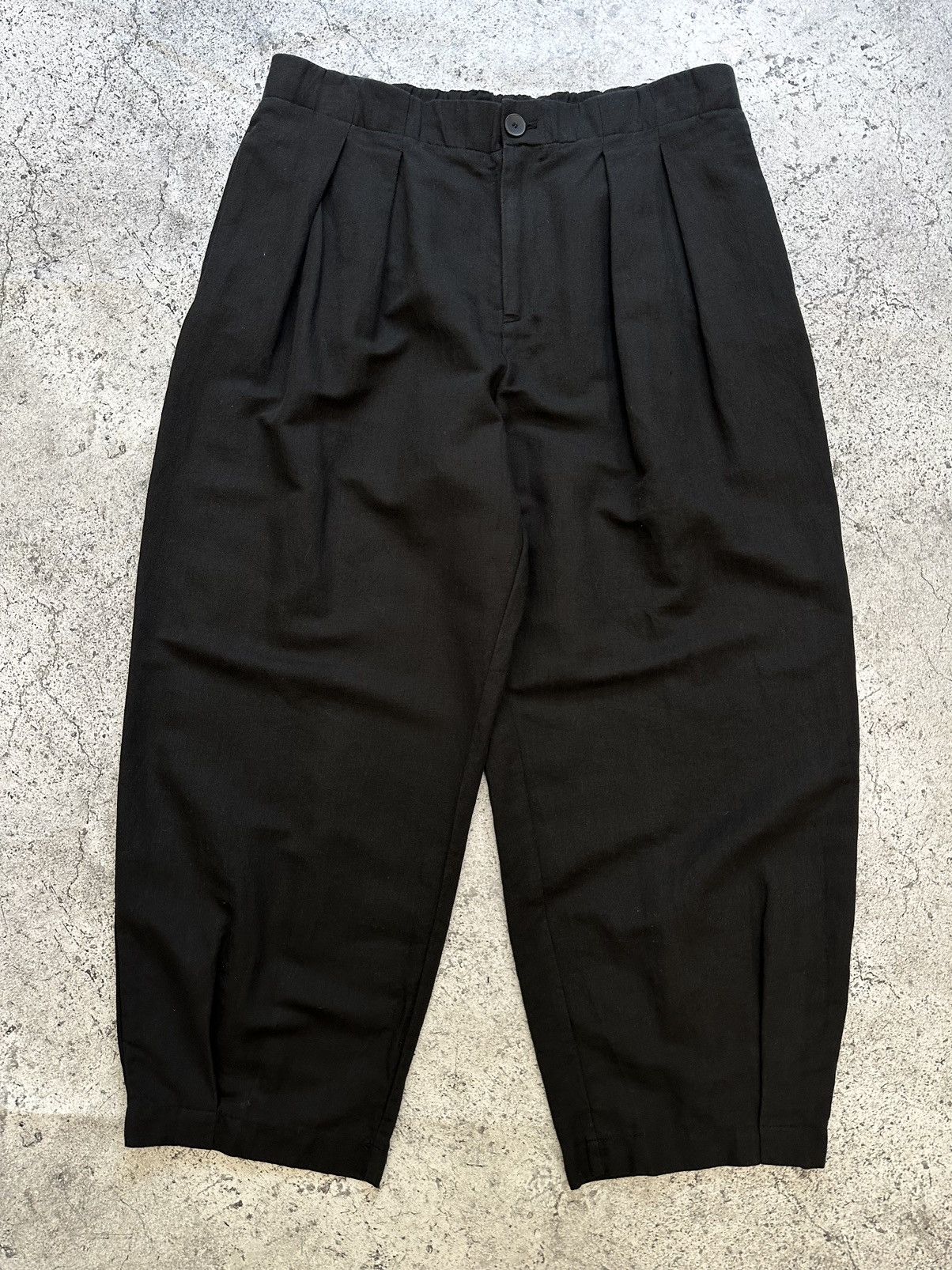 image of Yohji Yamamoto Japanese Wide Leg Ballon Pants in Black, Men's (Size 32)