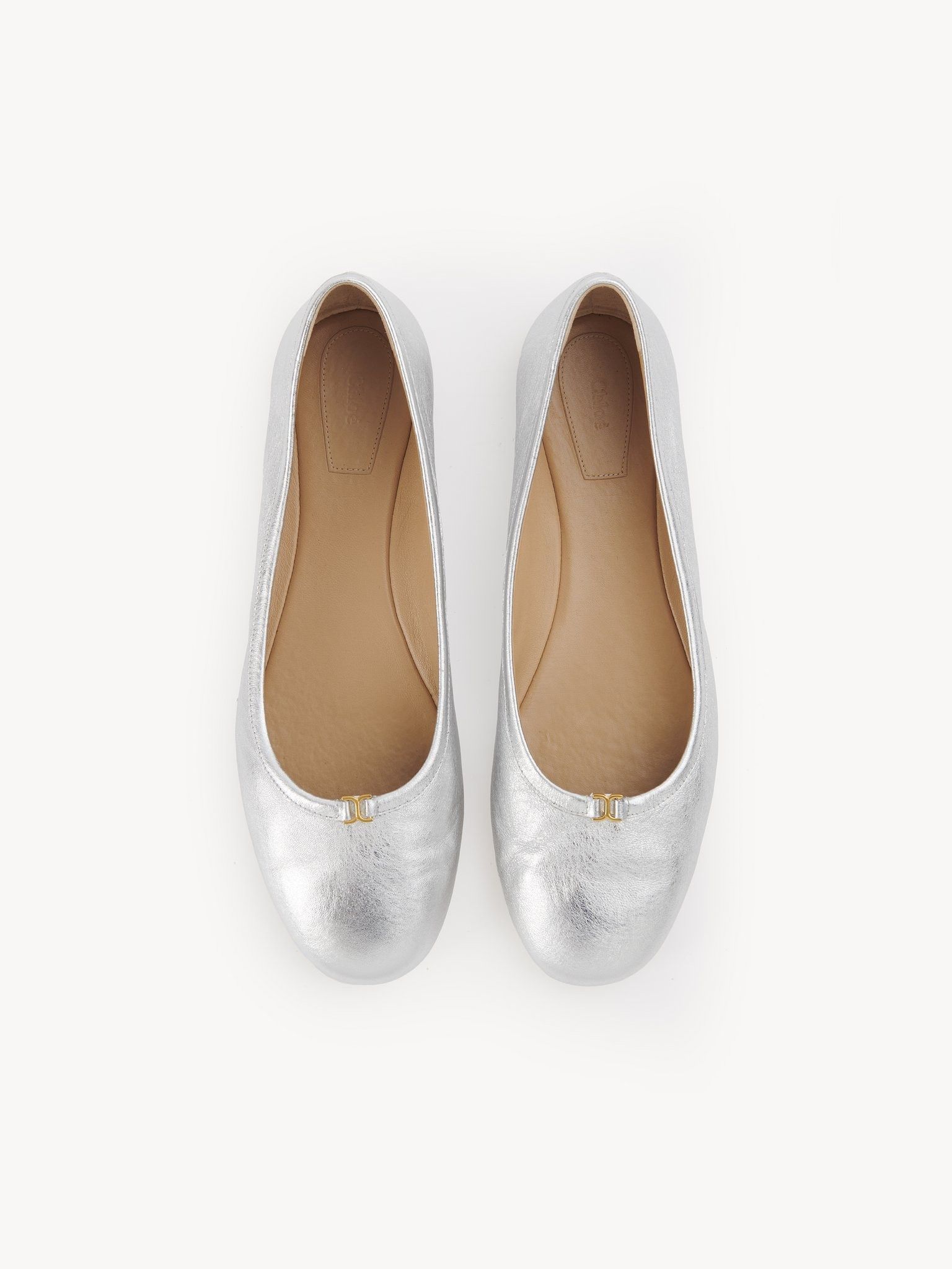 Chloe o1y0825 Leather Balet Flats in Silver Size US 8 / IT 38 - 5 Thumbnail