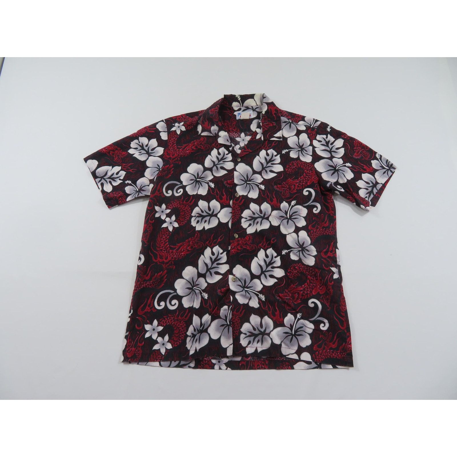 Other Hawaii Hawaiian Shirt Hibiscus Dragon Black Red, M-L? 1990s Size US M / EU 48-50 / 2 - 1 Thumbnail
