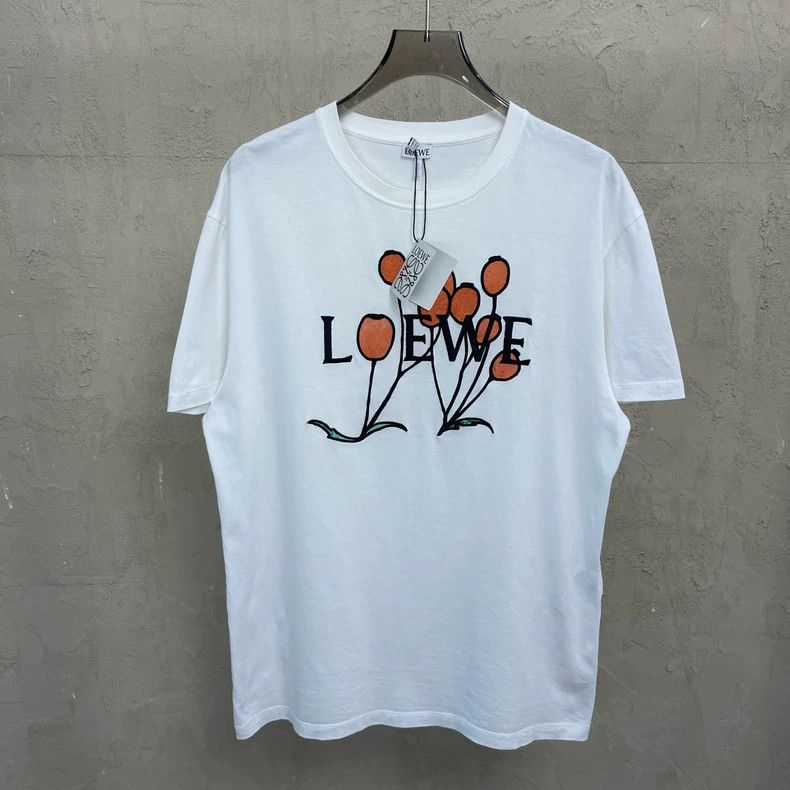 Loewe LOEWE White balloon flower embroidered logo short sleeve T Size XS / US 0-2 / IT 36-38 - 1 Thumbnail