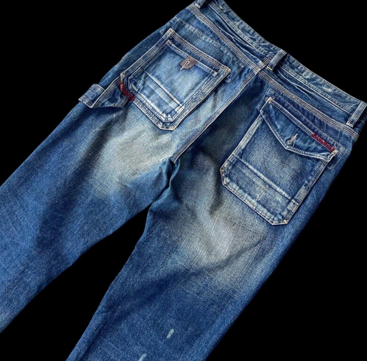 Japanese Brand W36X33 VTG BACK NUMBER DISTRESSED DENIM MUDWASH RUSTY DIRTY Size US 36 / EU 52 - 7 Thumbnail