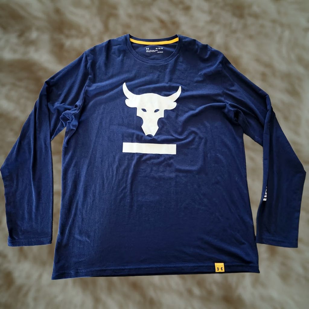 Under Armour Under Armour Project Rock Shirt Mens XL Blue Long Sleeve T Tee Size US XL / EU 56 / 4 - 1 Thumbnail